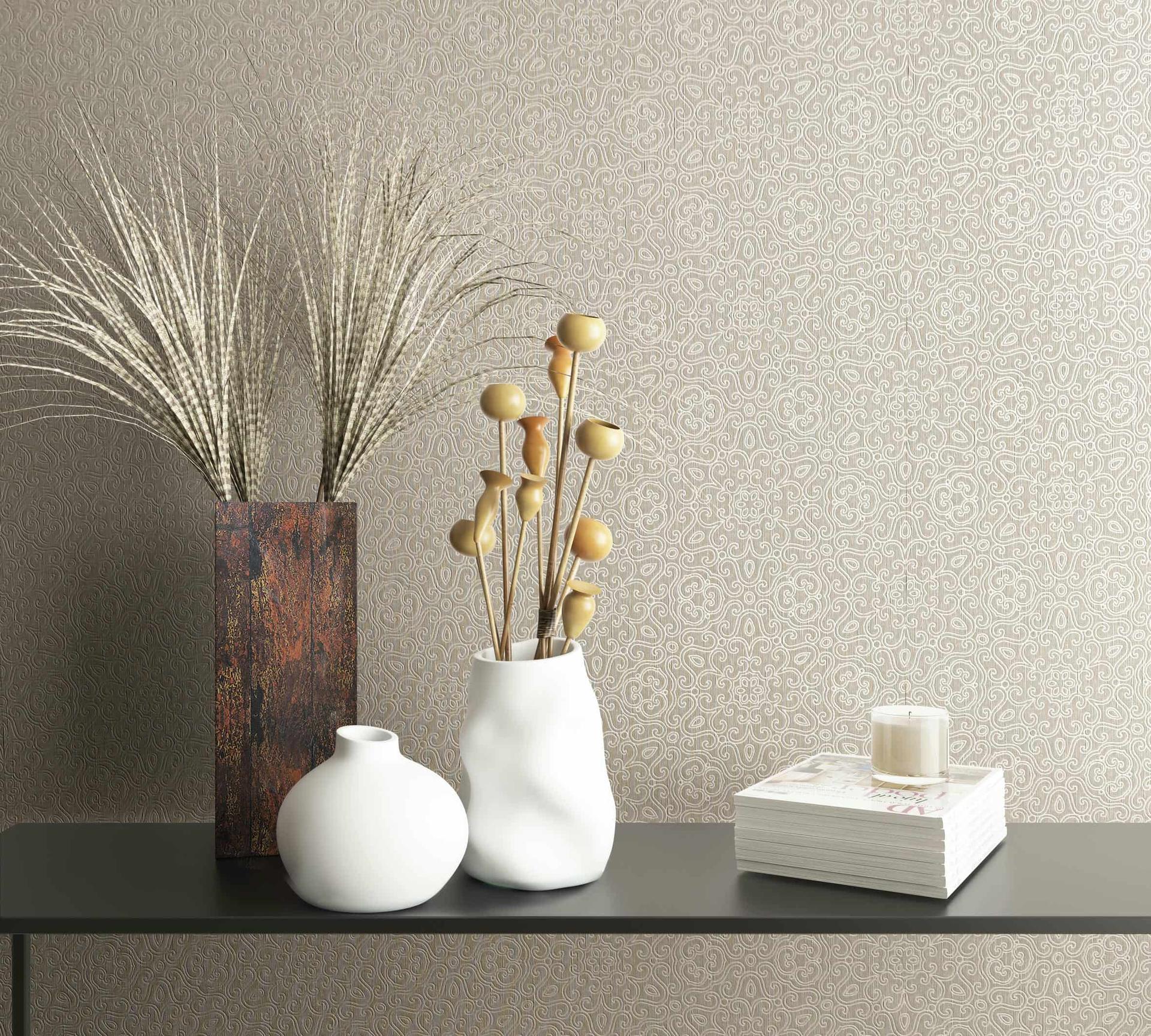 Vliesbehang grafisch modern in beige