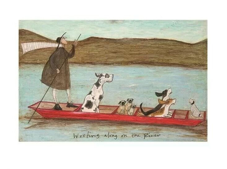 Plakat Sam Toft - Woofing Along on the River kunsttryk, Sam Toft (80 x 60 cm)