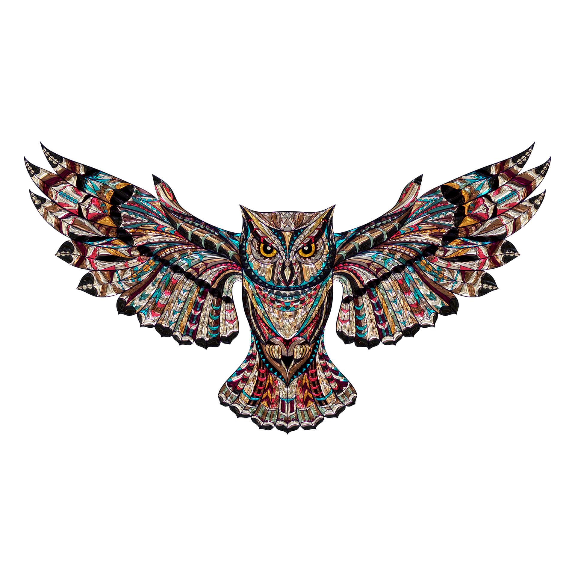Wandtattoo Metallic Owl