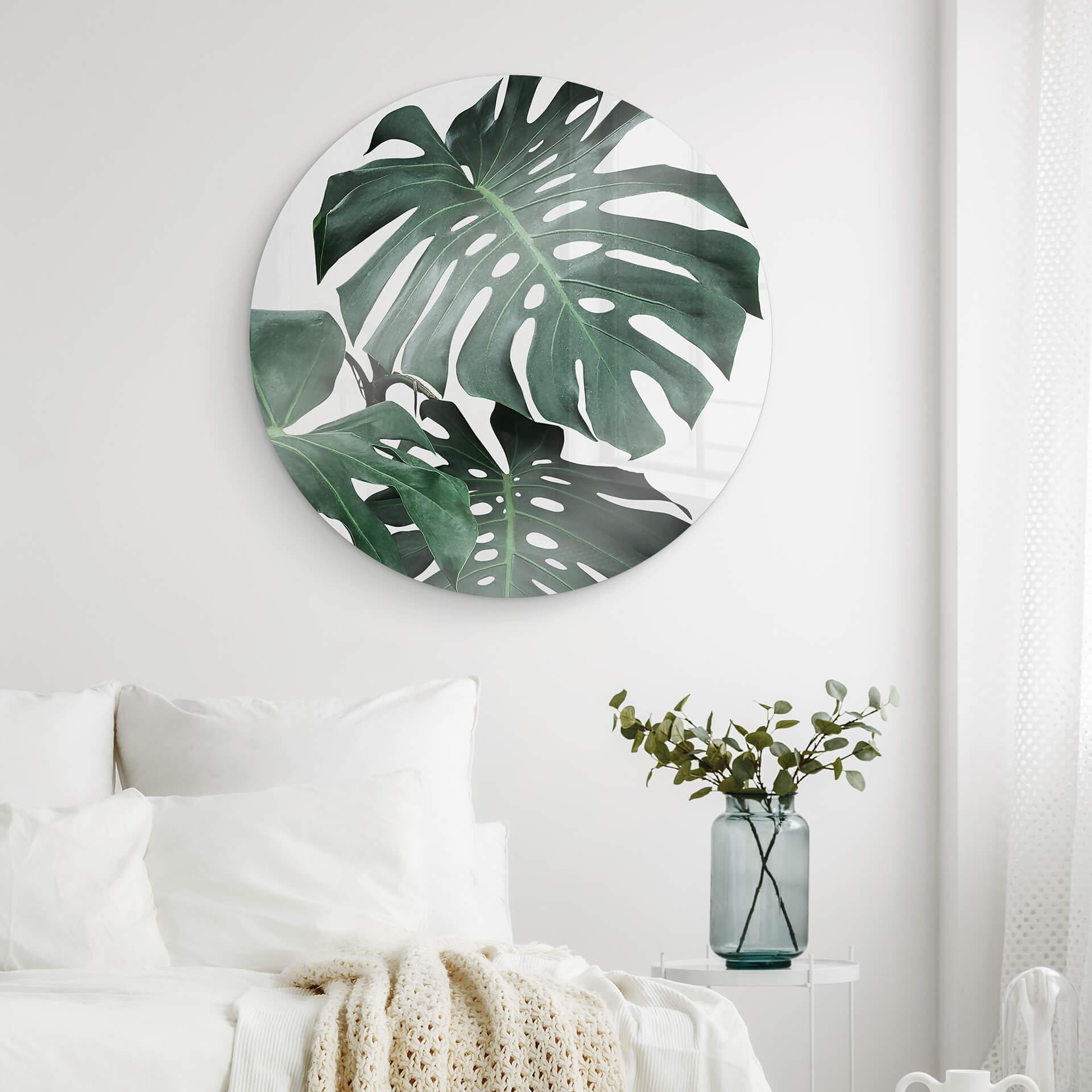 Glasschilderij Rond Sisi & Seb - Monstera