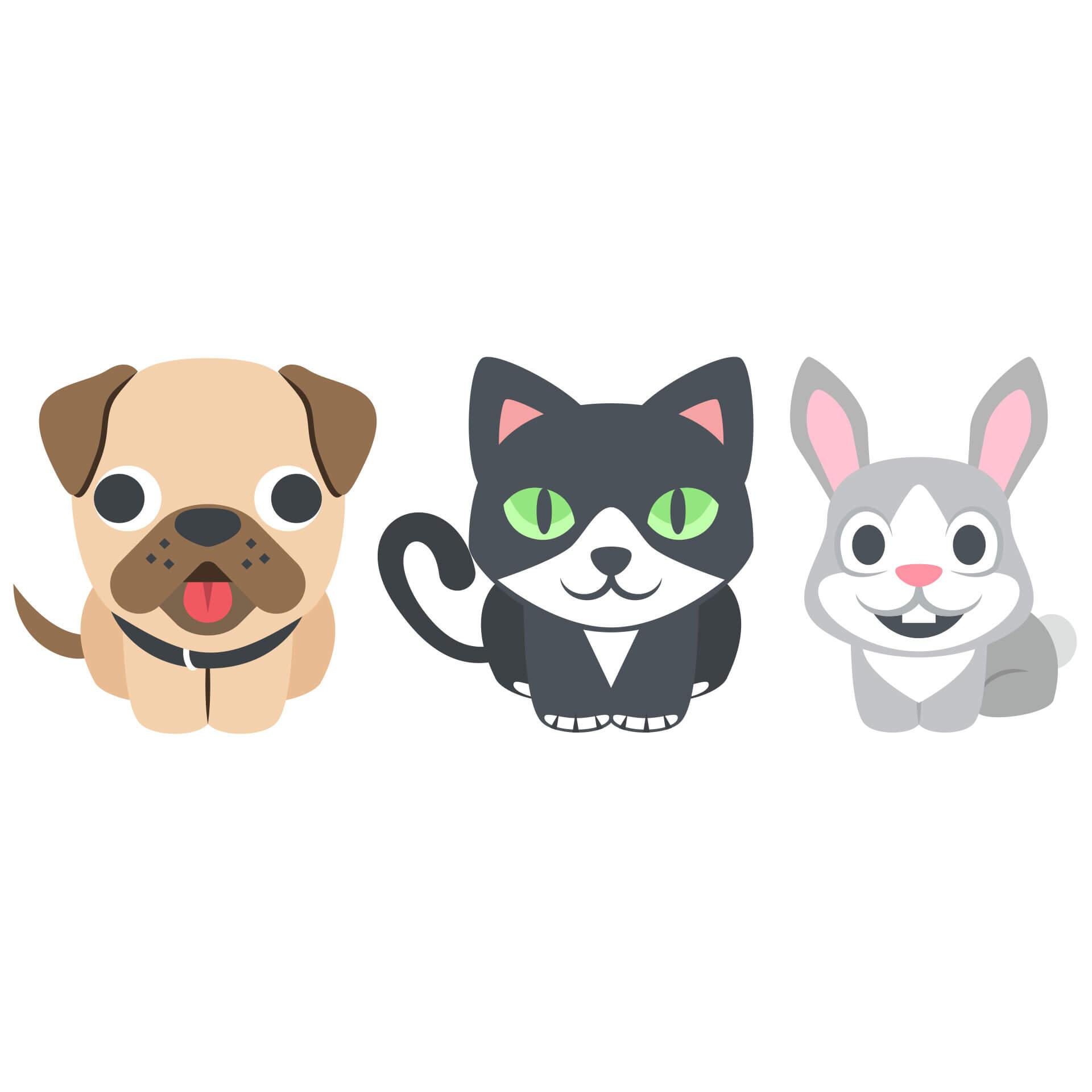 Muursticker Emoji Huisdieren