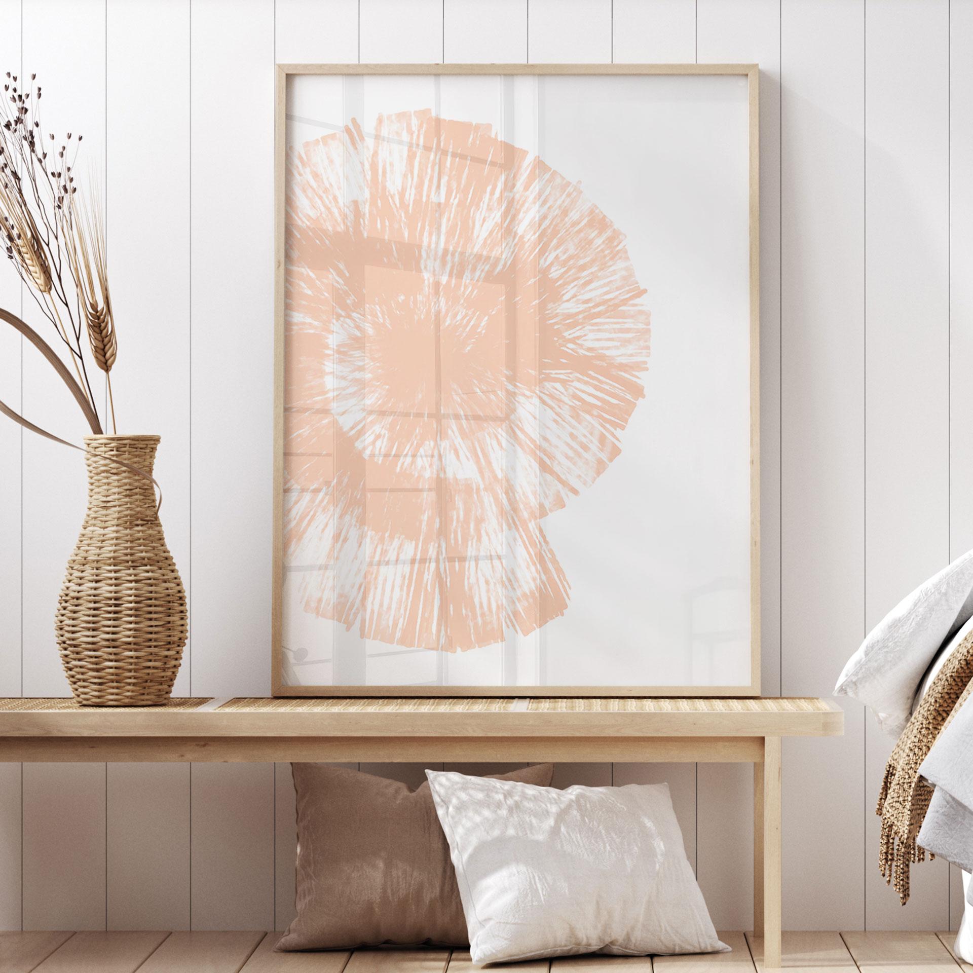 Plakat Peach Fuzz - Abstrakt skal i ferskenfarver - Martina