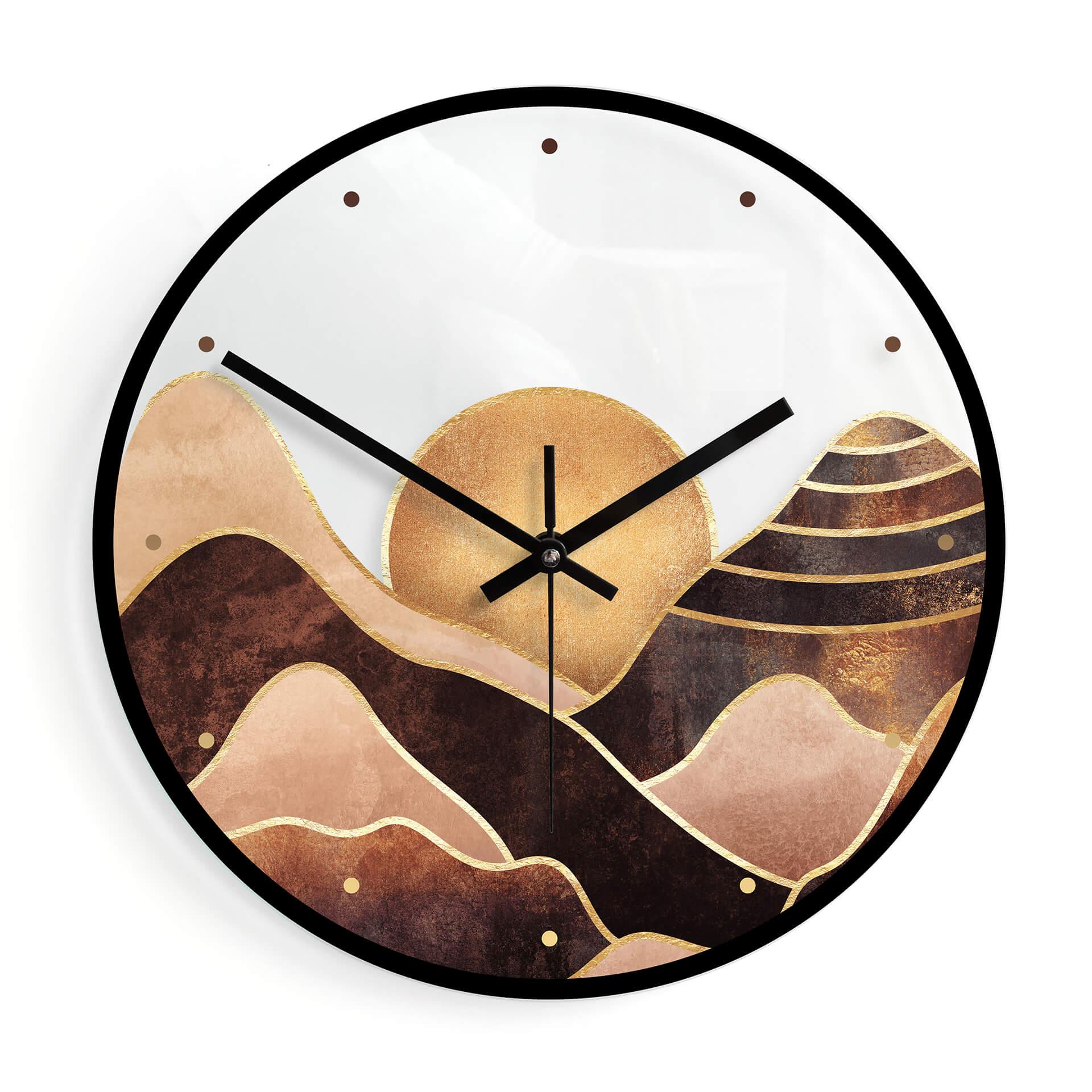 Wanduhr aus Glas - Fredriksson - Sonnenuntergang - Ø 30 cm