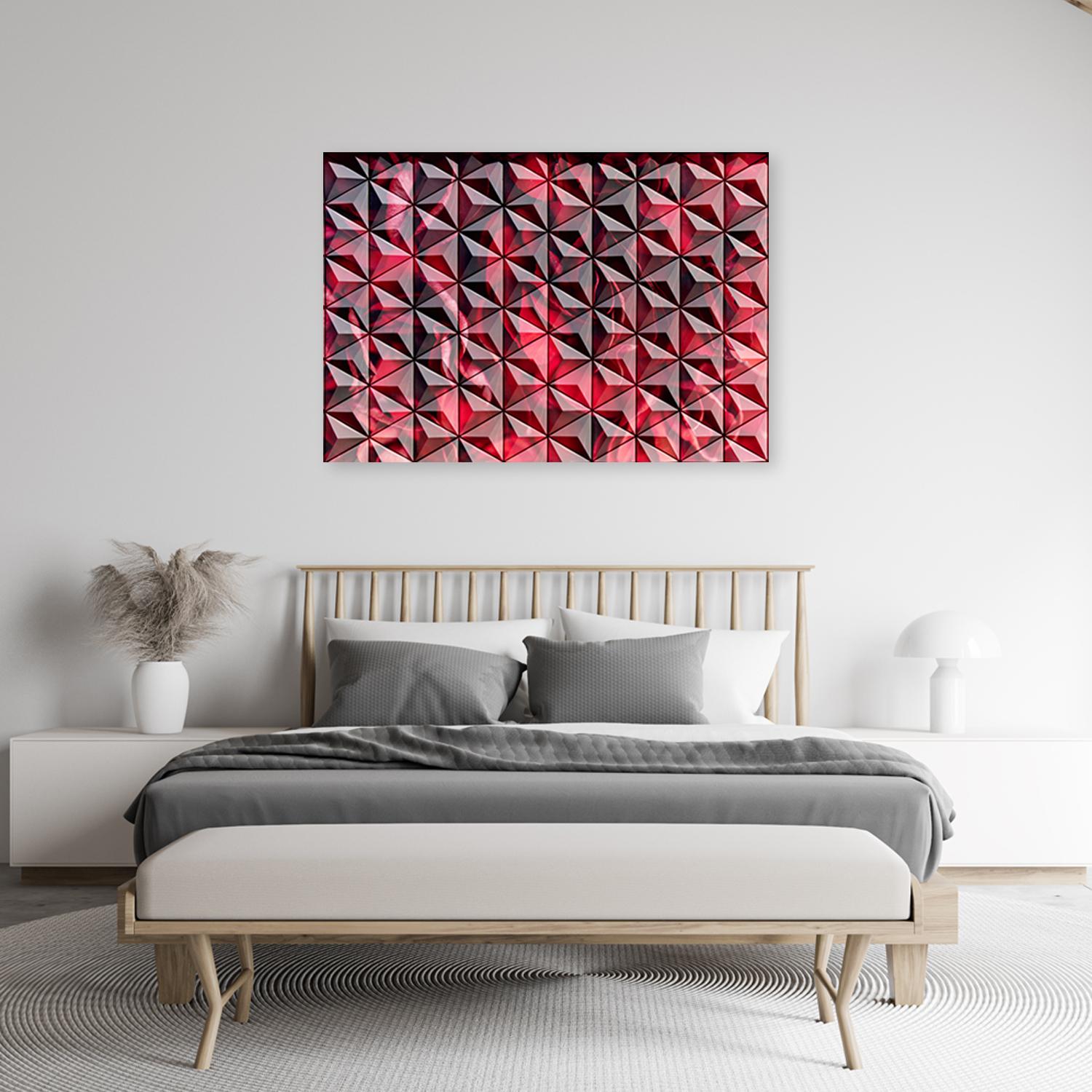Canvasbillede, rød geometri