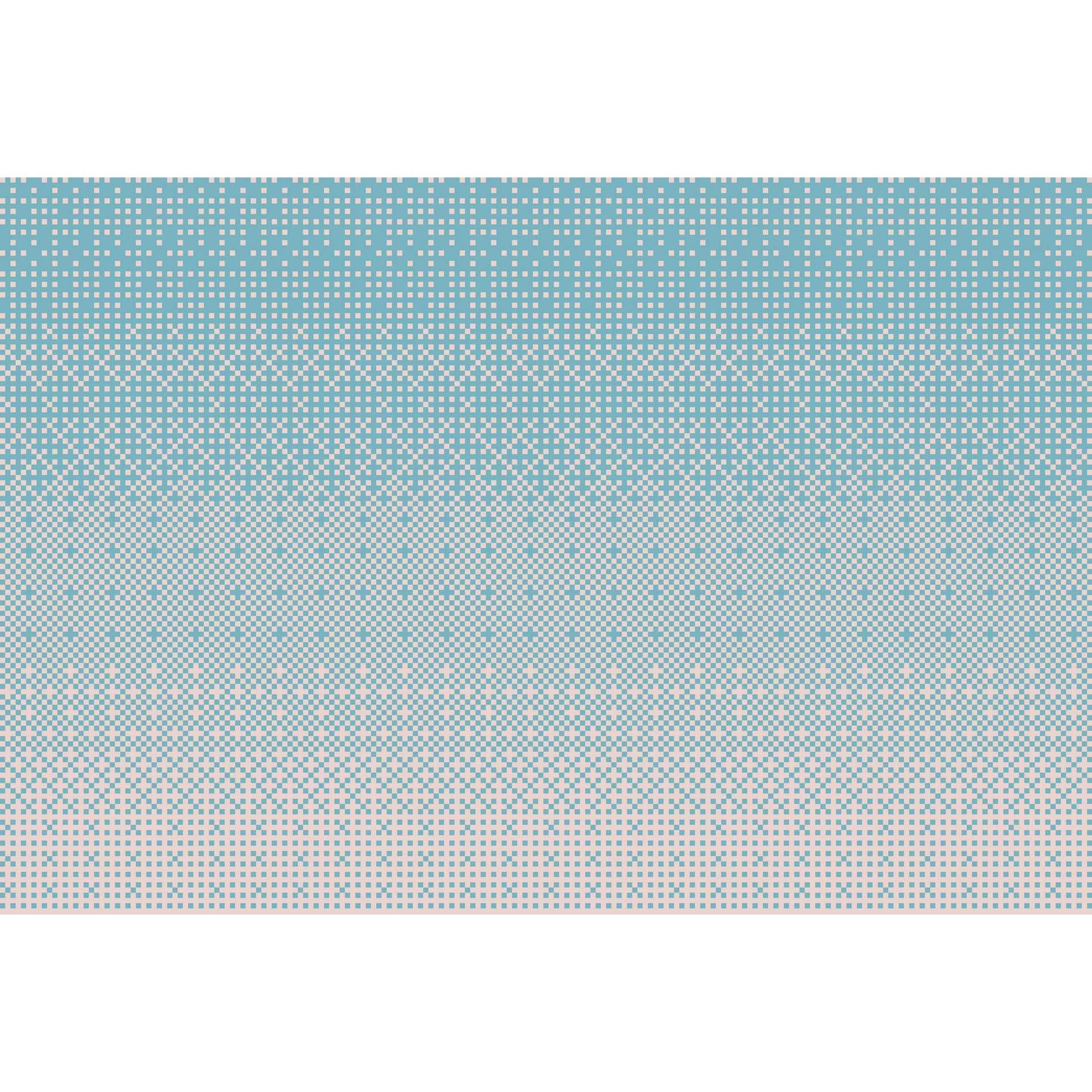 Modern pixelpatroon behang in blauwe tinten - vliesbehang