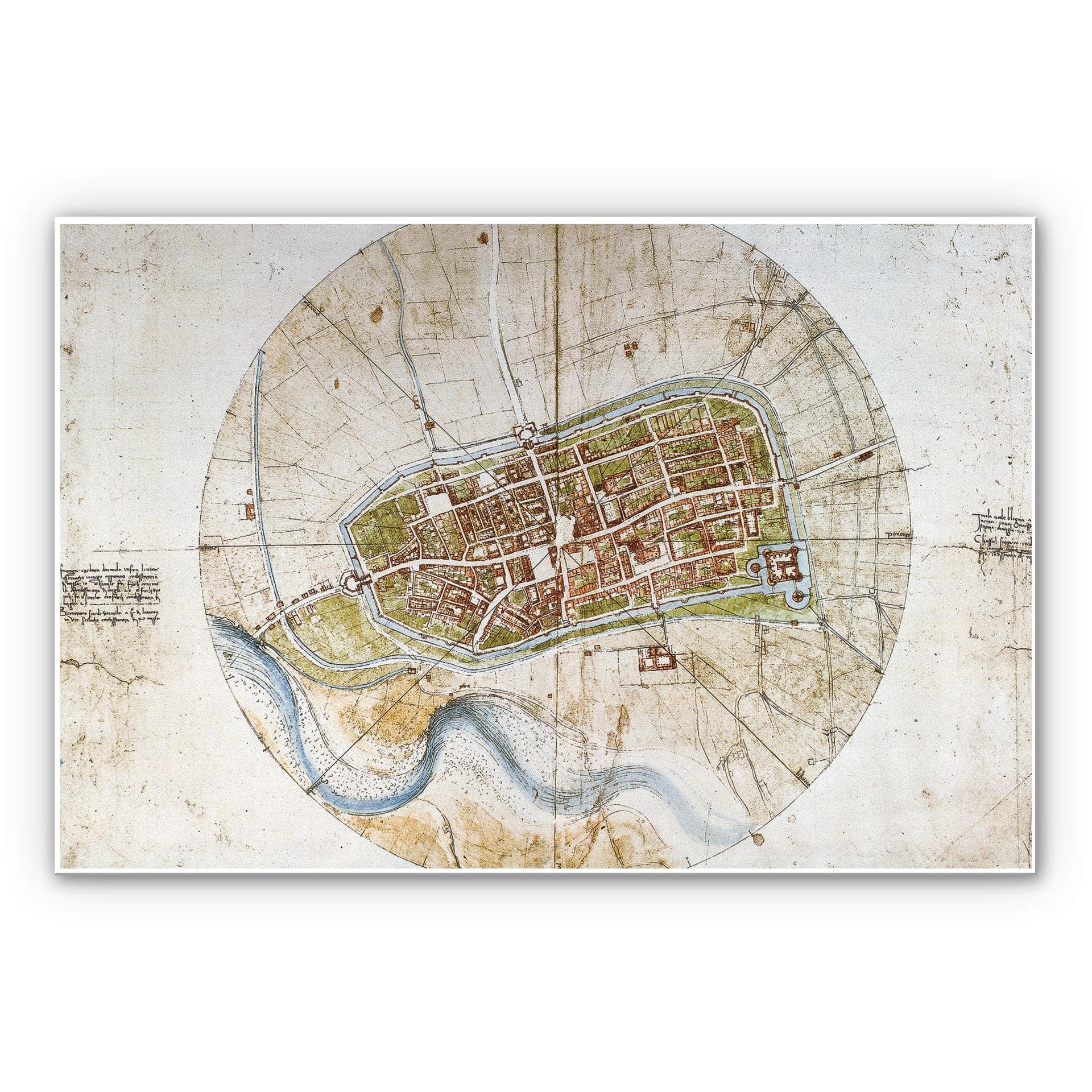 Tableau Forex - De Vinci - Plan de la ville d'Imola
