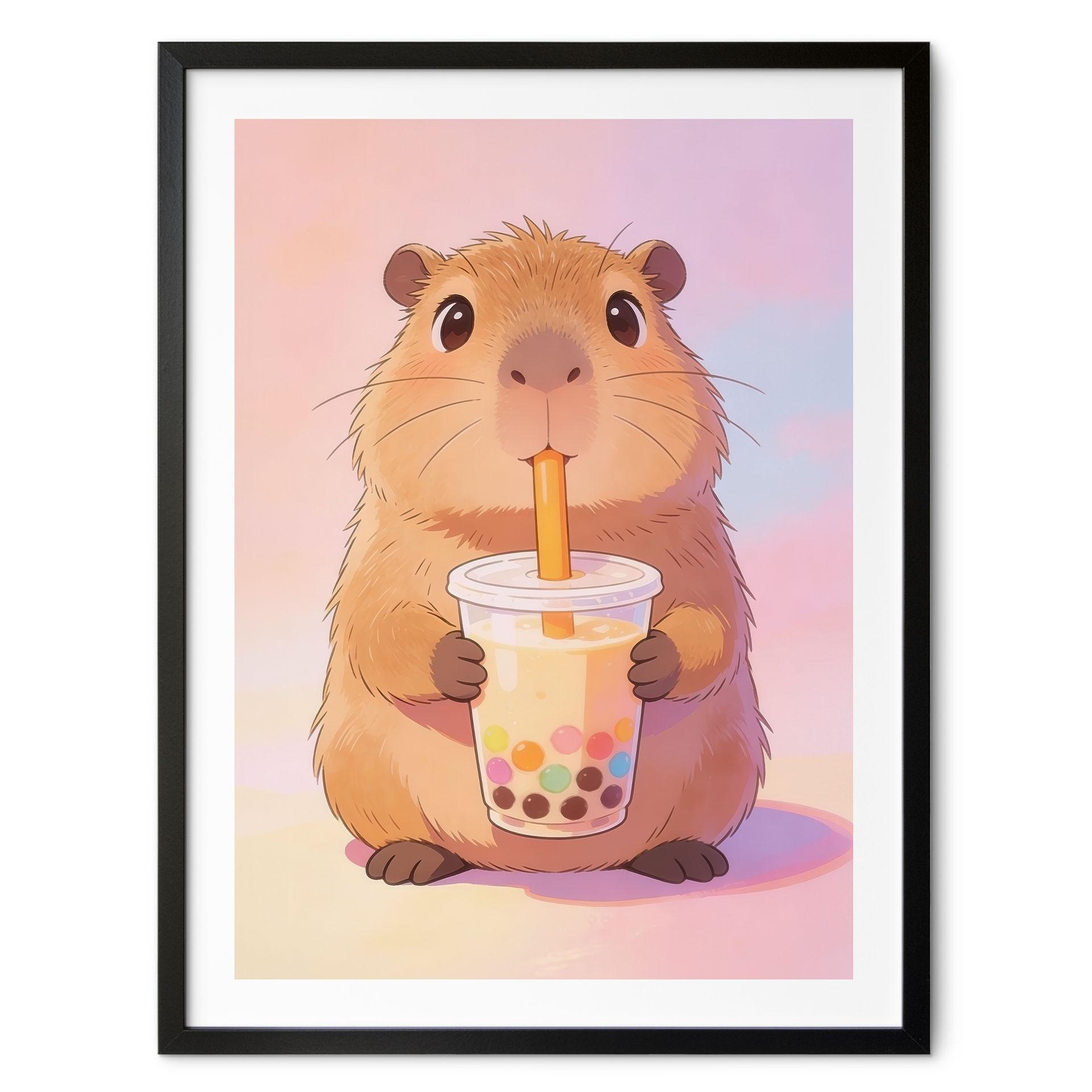Plakat til Capybara-babyværelse med boblete