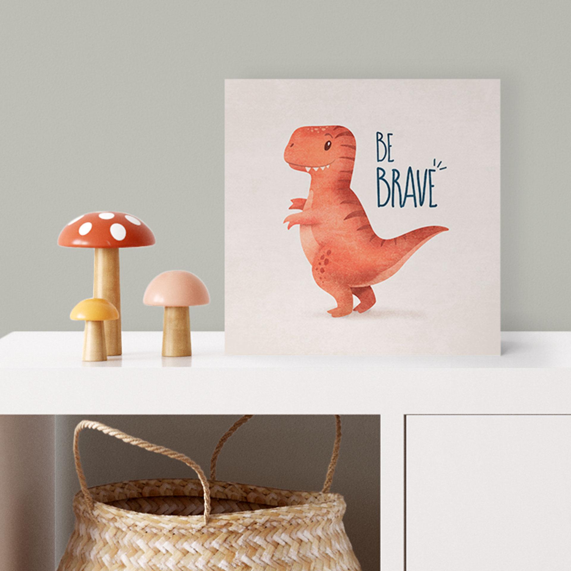 Træ dekoration blok Dino Be Brave - T-Rex - Tunaboylu