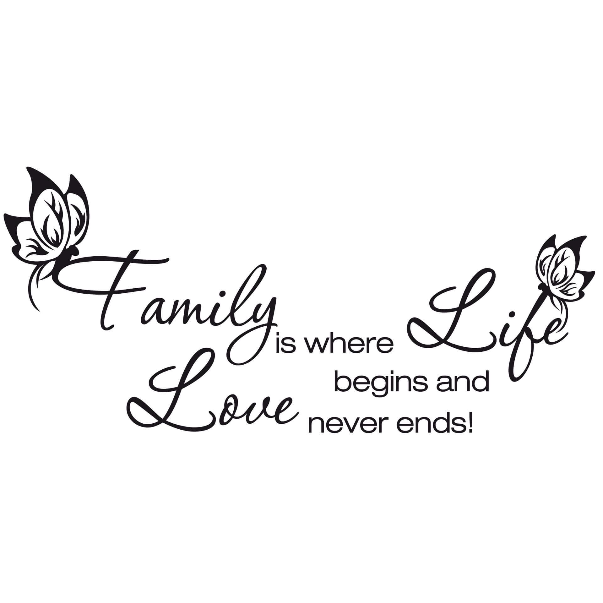 Family is where life begins....wallsticker