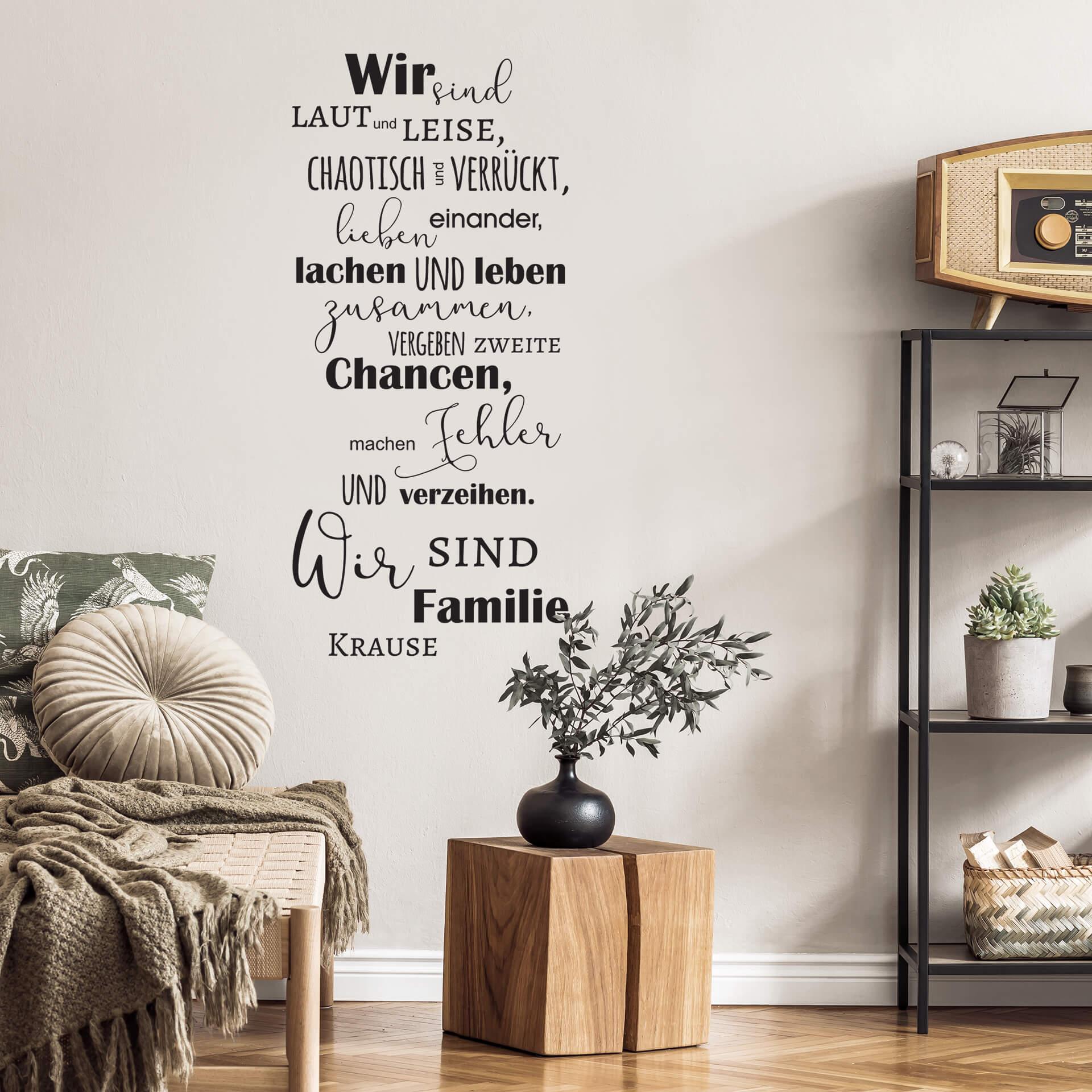 Wandtattoo Wir sind laut und leise + Wunschname