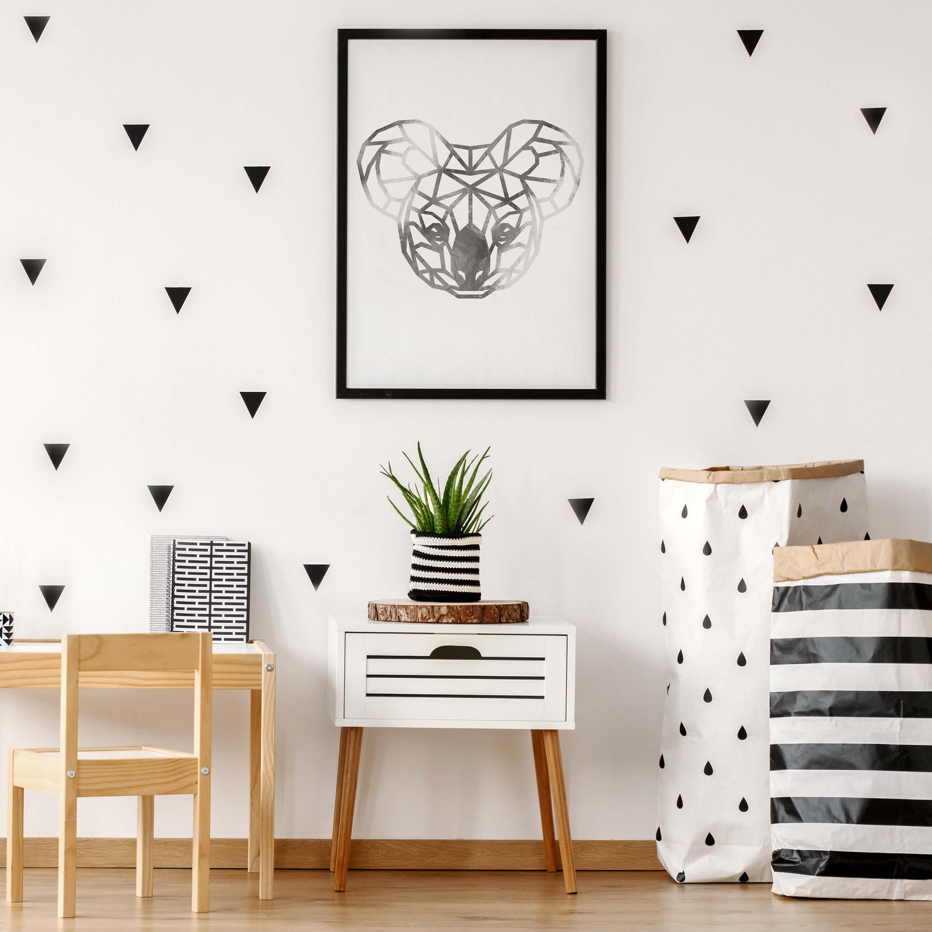 Plakat - Origami Koala - Sølveffekt