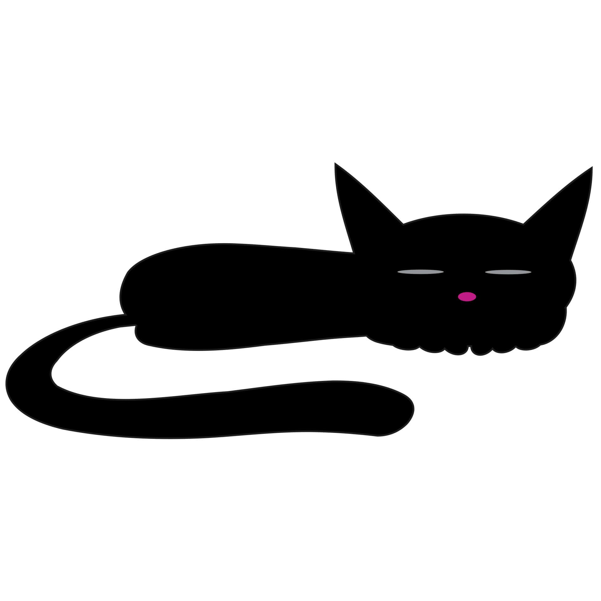 Muursticker Slapende Zwarte Kat