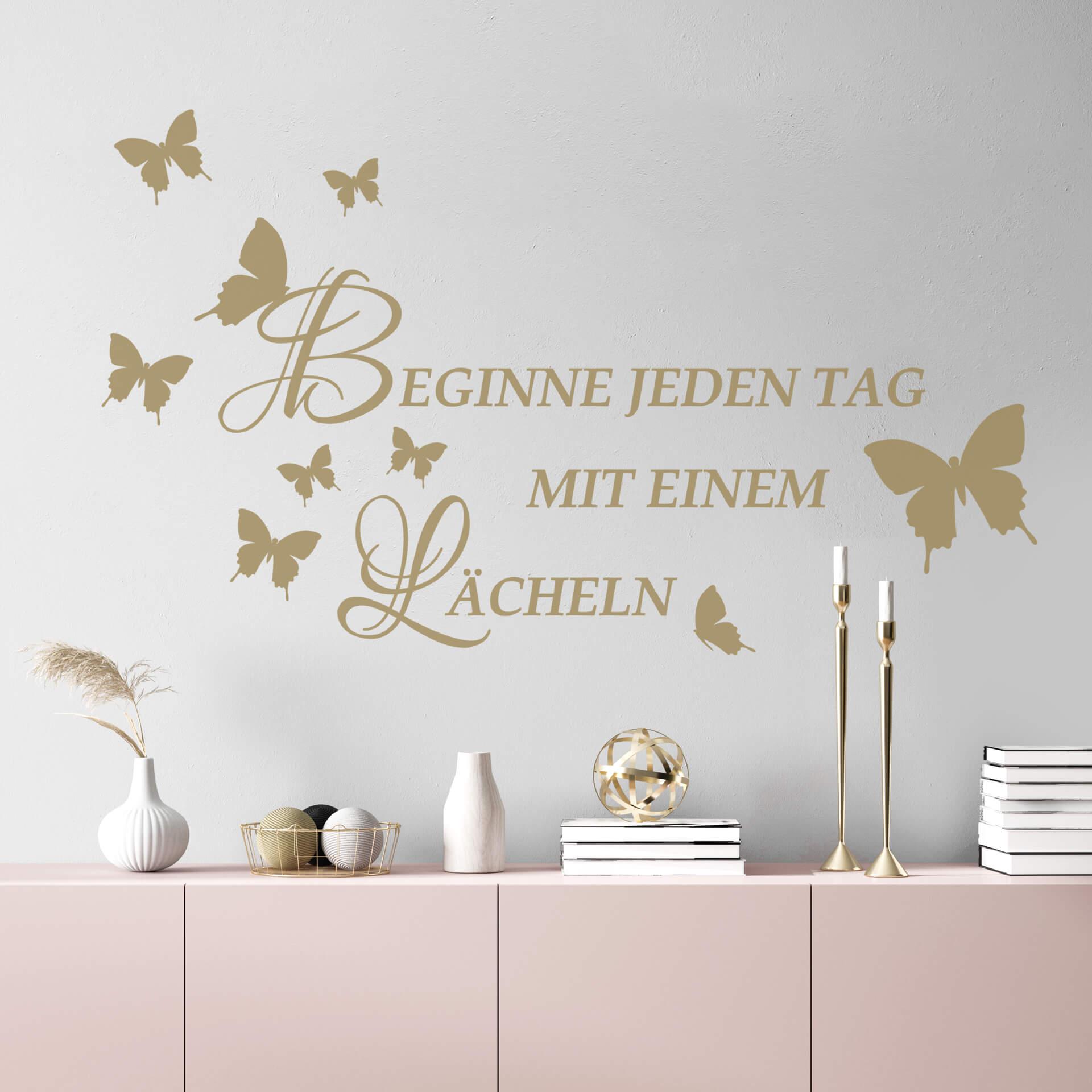 Wandtattoo Beginne jeden Tag mit einem Lächeln