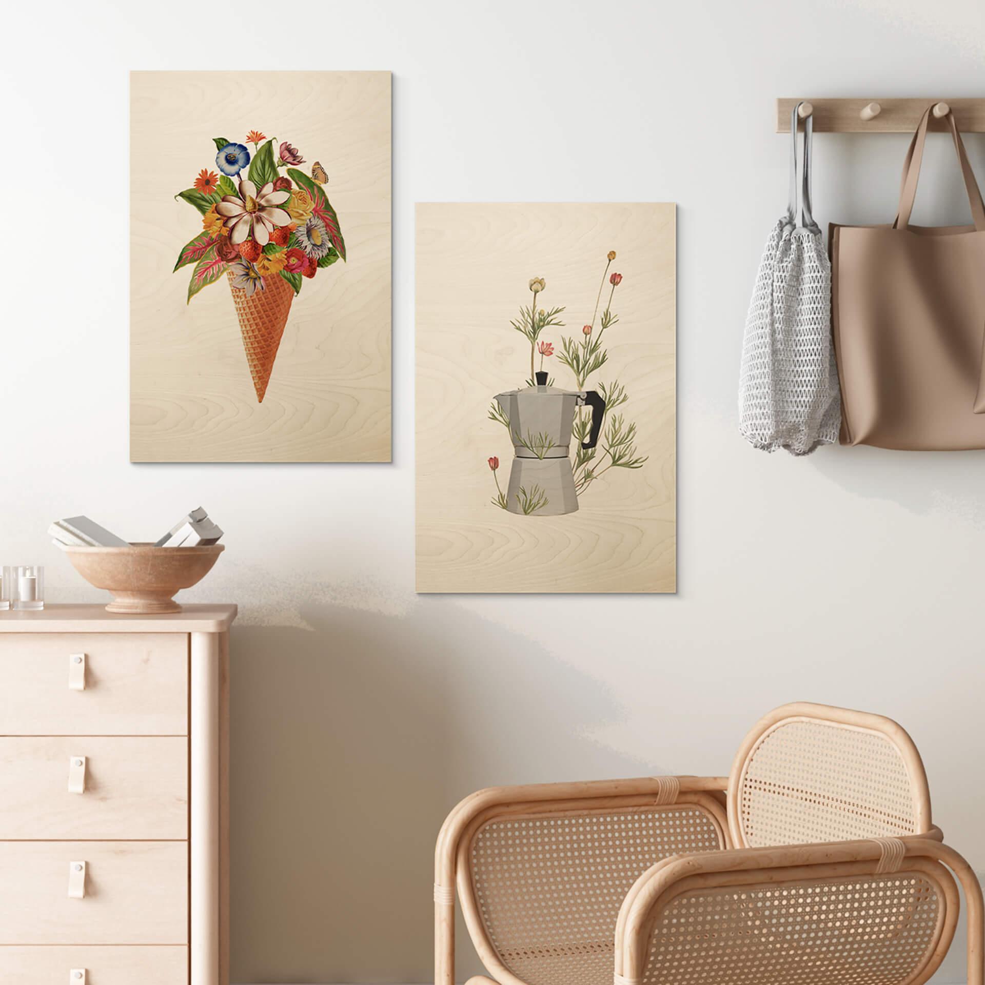 Billede af træ Frida Floral Studio - Blomstret isvaffel