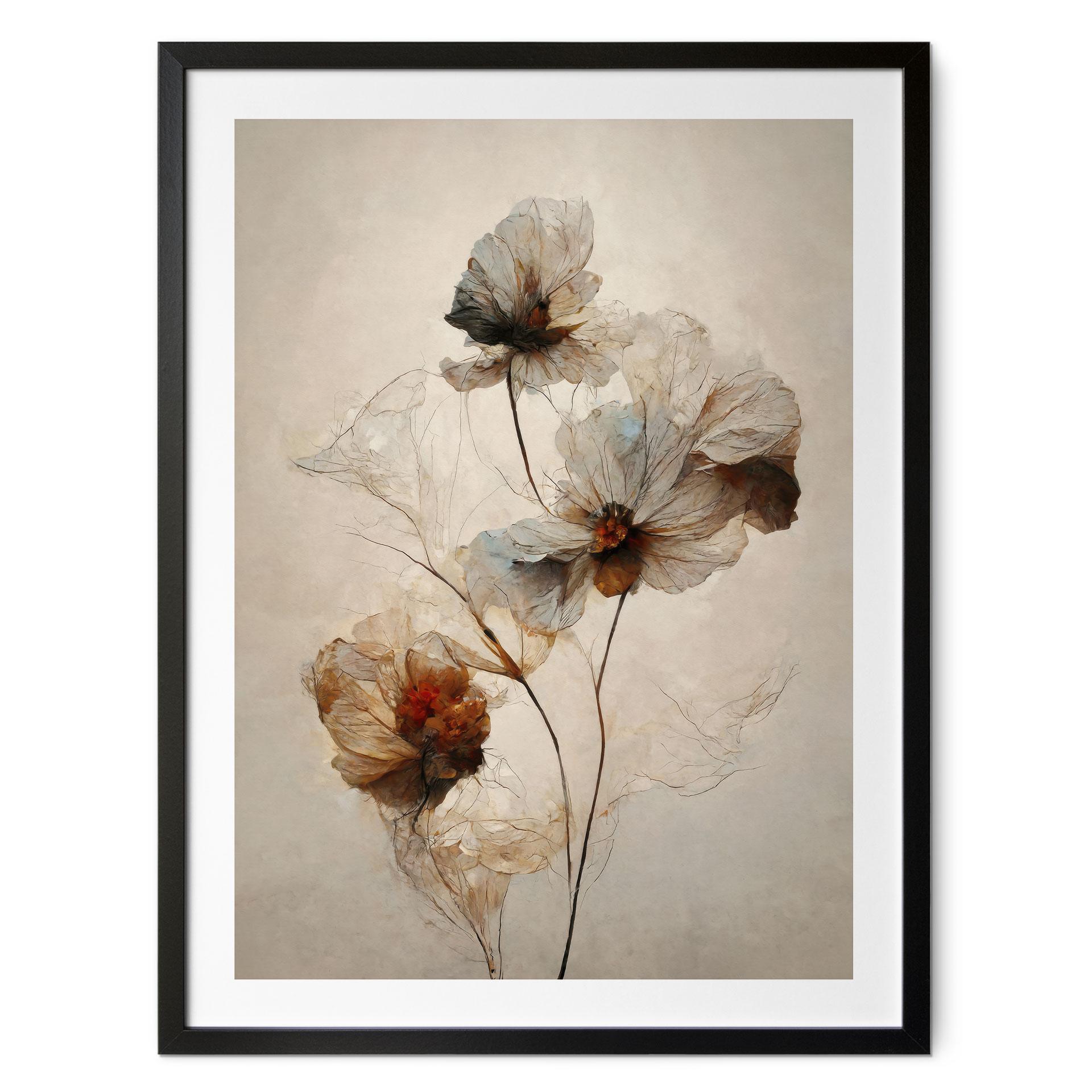 Plakat tørrede blomster - forgængelighedens elegance - Treechild