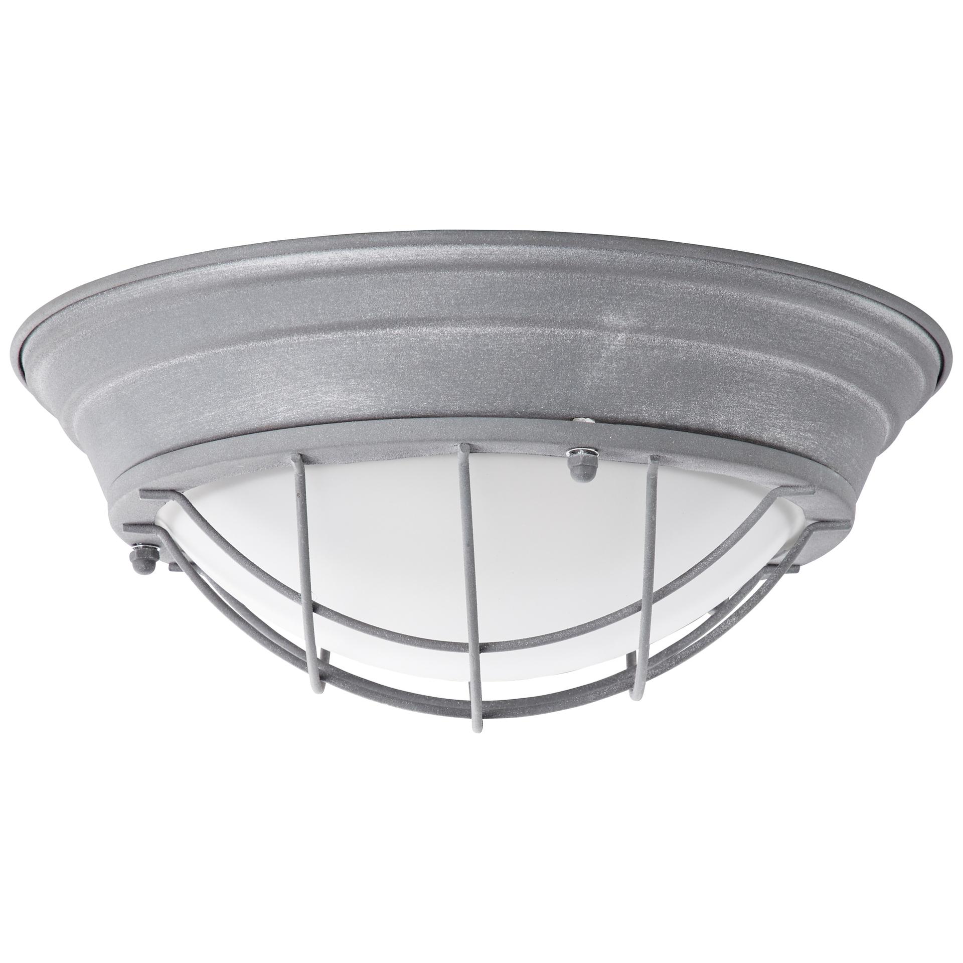 Wand- und Deckenleuchte Sina, grau, 14,5 x 34 cm, Glas Deckenlampe, dimmbar