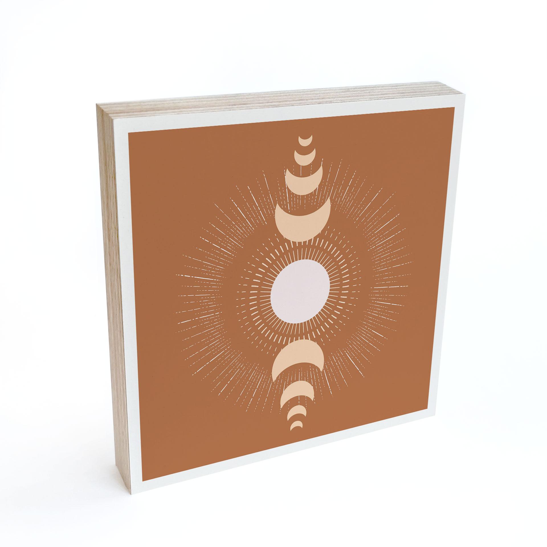 Billede af træ til at sætte op | Månecyklusser: Sol og måne i harmoni - KsanaKalpa - 15x15 cm