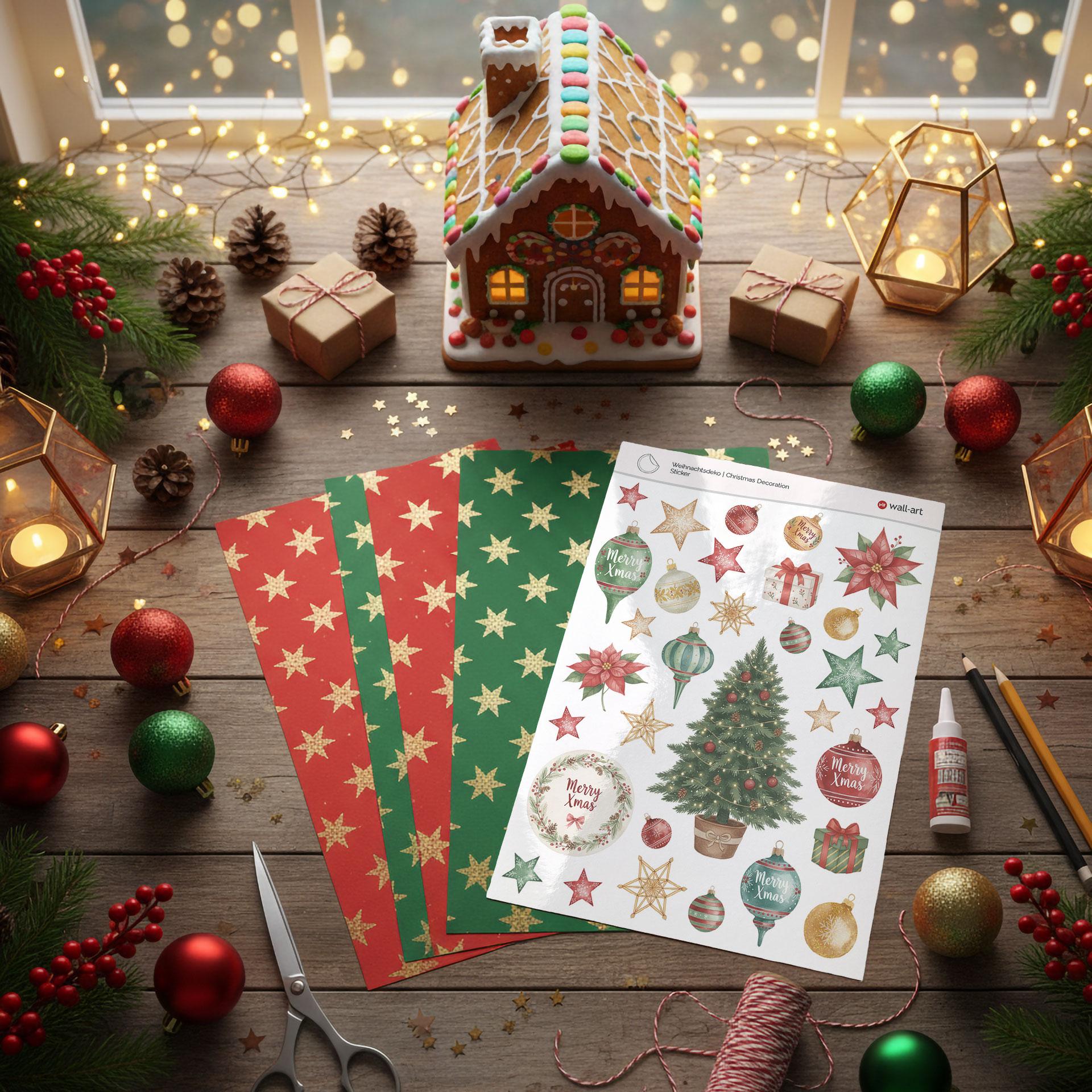 Kerstdecoratie stickers