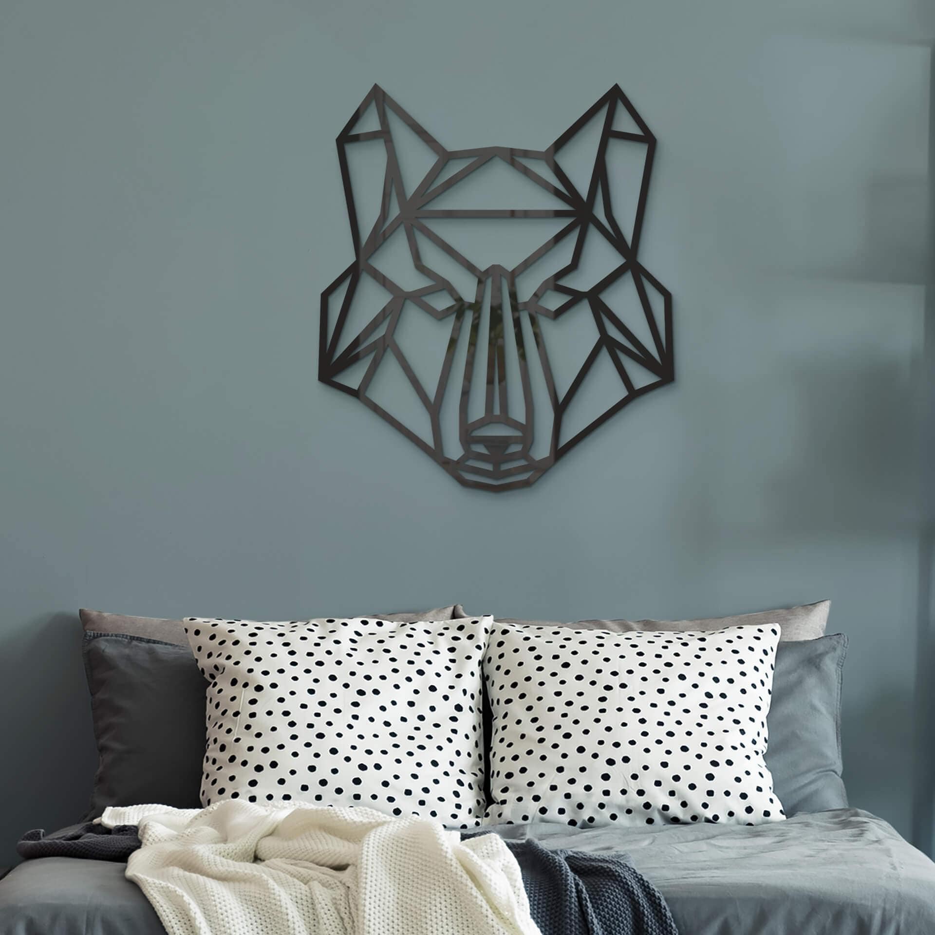 Origami lobo acrílico decoración