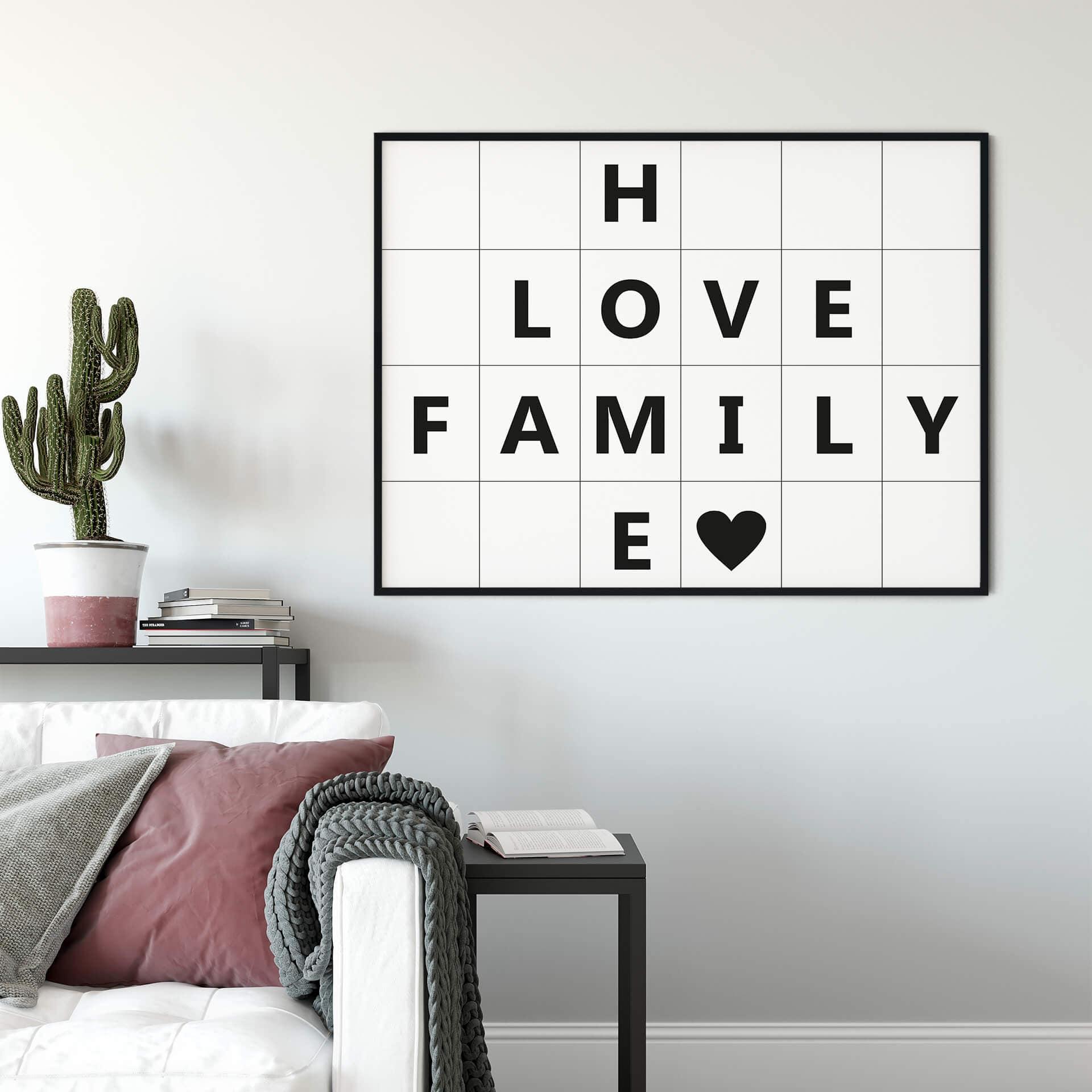Plakat z siatką - Home Love Family
