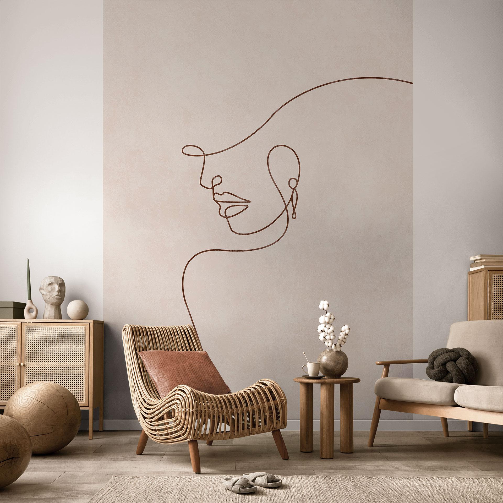 Delikate konturer af en kvinde Fototapet - Line Art - Tunaboylu