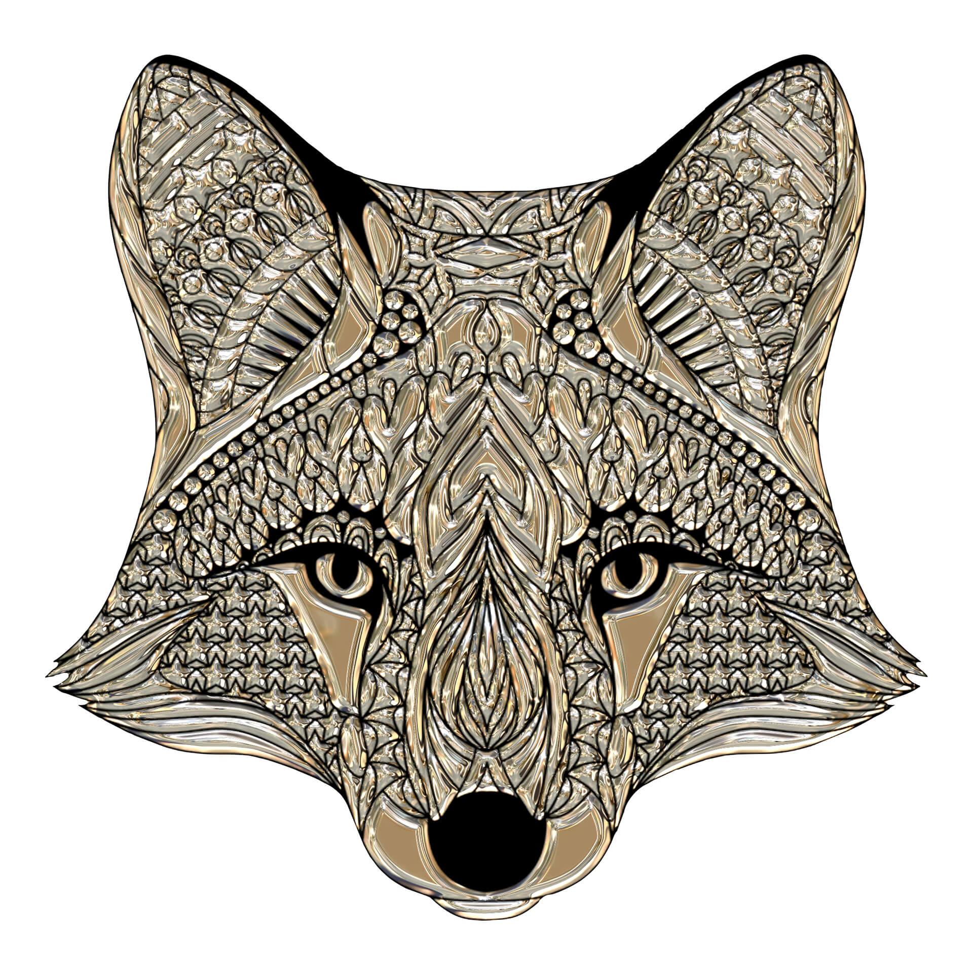 Wandtattoo Metallic Fox