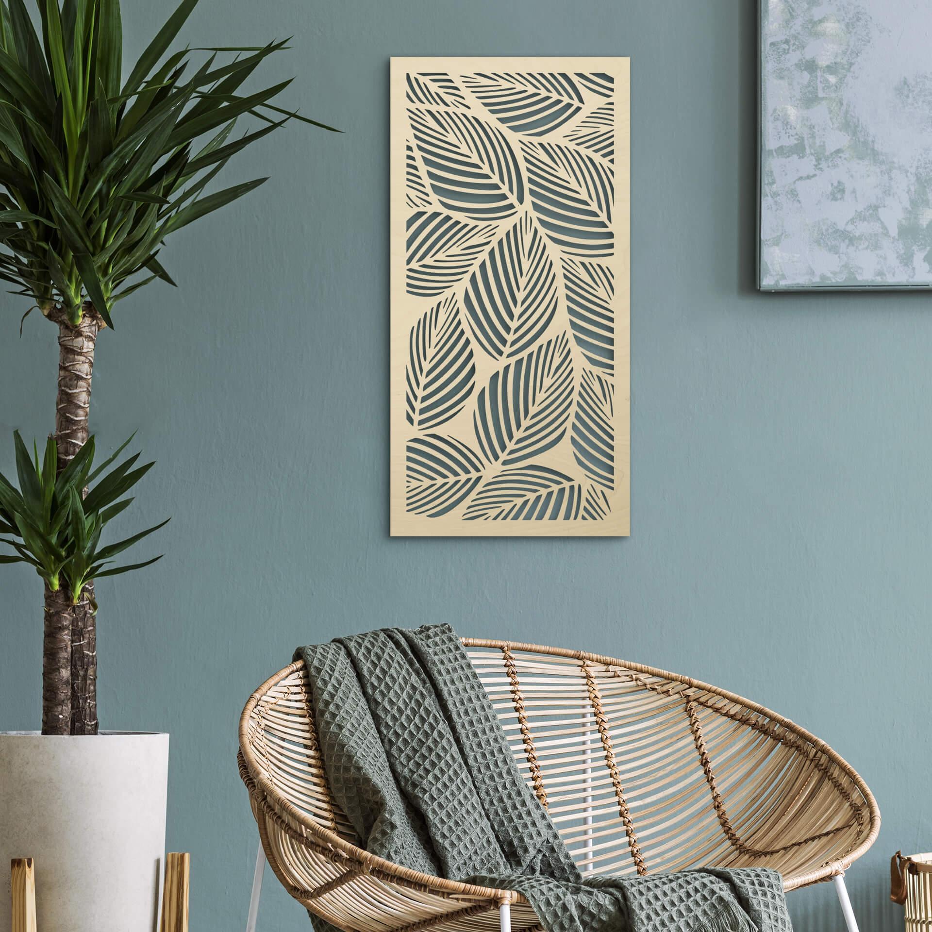 Decoración en madera hojas de haya - madera de álamo