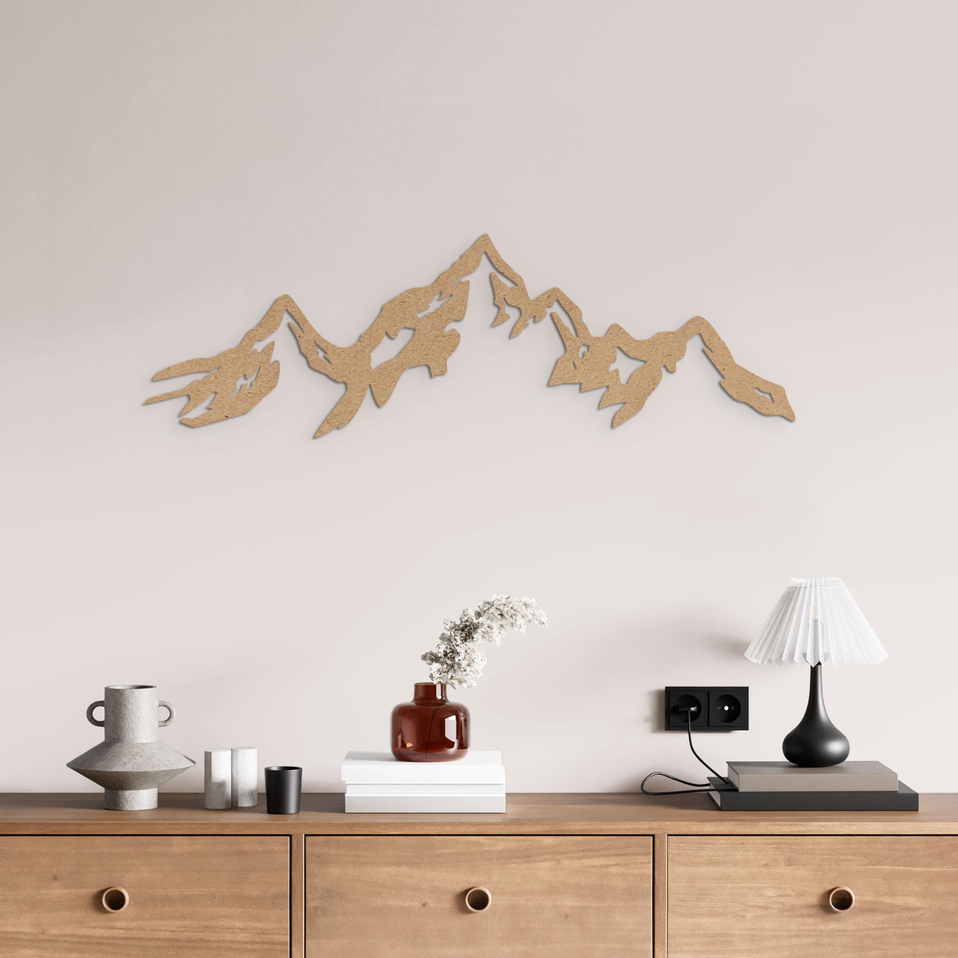 Décoration en bois « Panorama de montagne » - MDF naturel