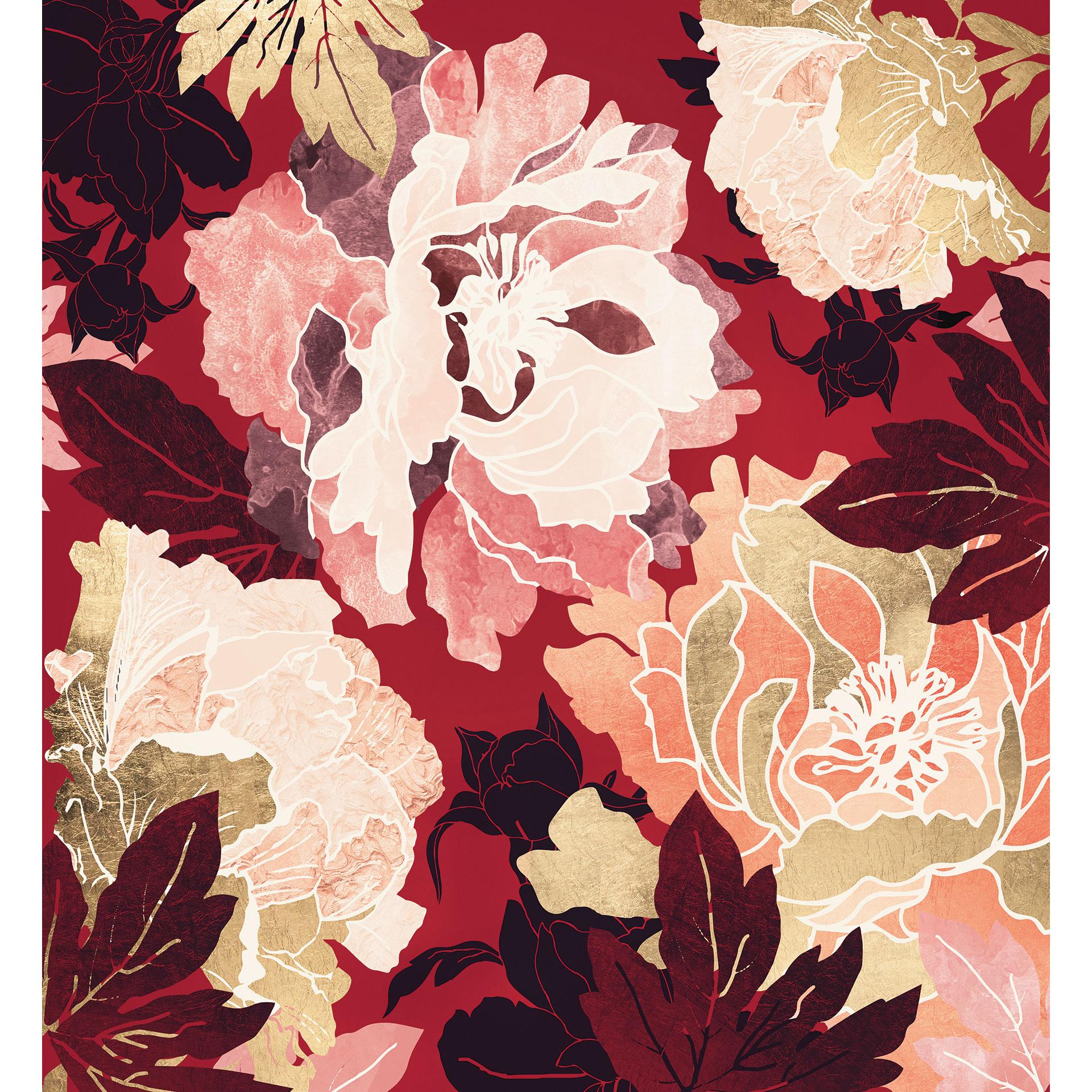 Fotobehang Pioenen met grote bloemen - SpaceFrog Designs