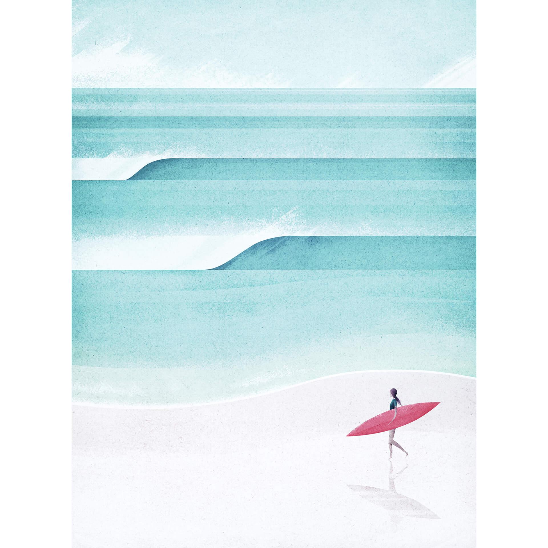 Fotobehang Rivers - Surf Girl