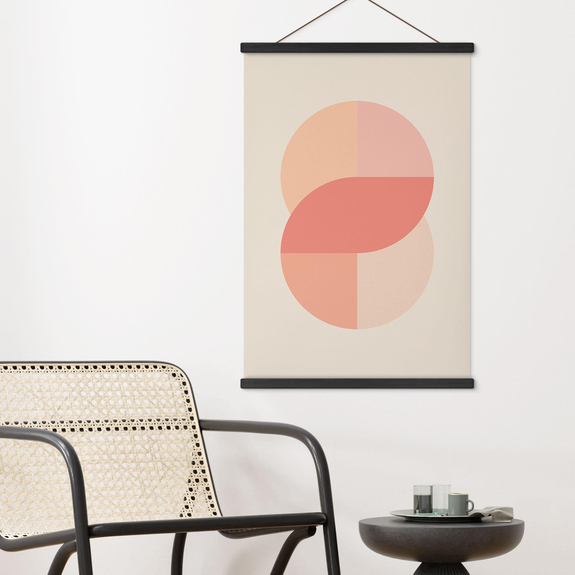 Tekstil plakat Geometriske former i orange-lyserød - 1X Studio