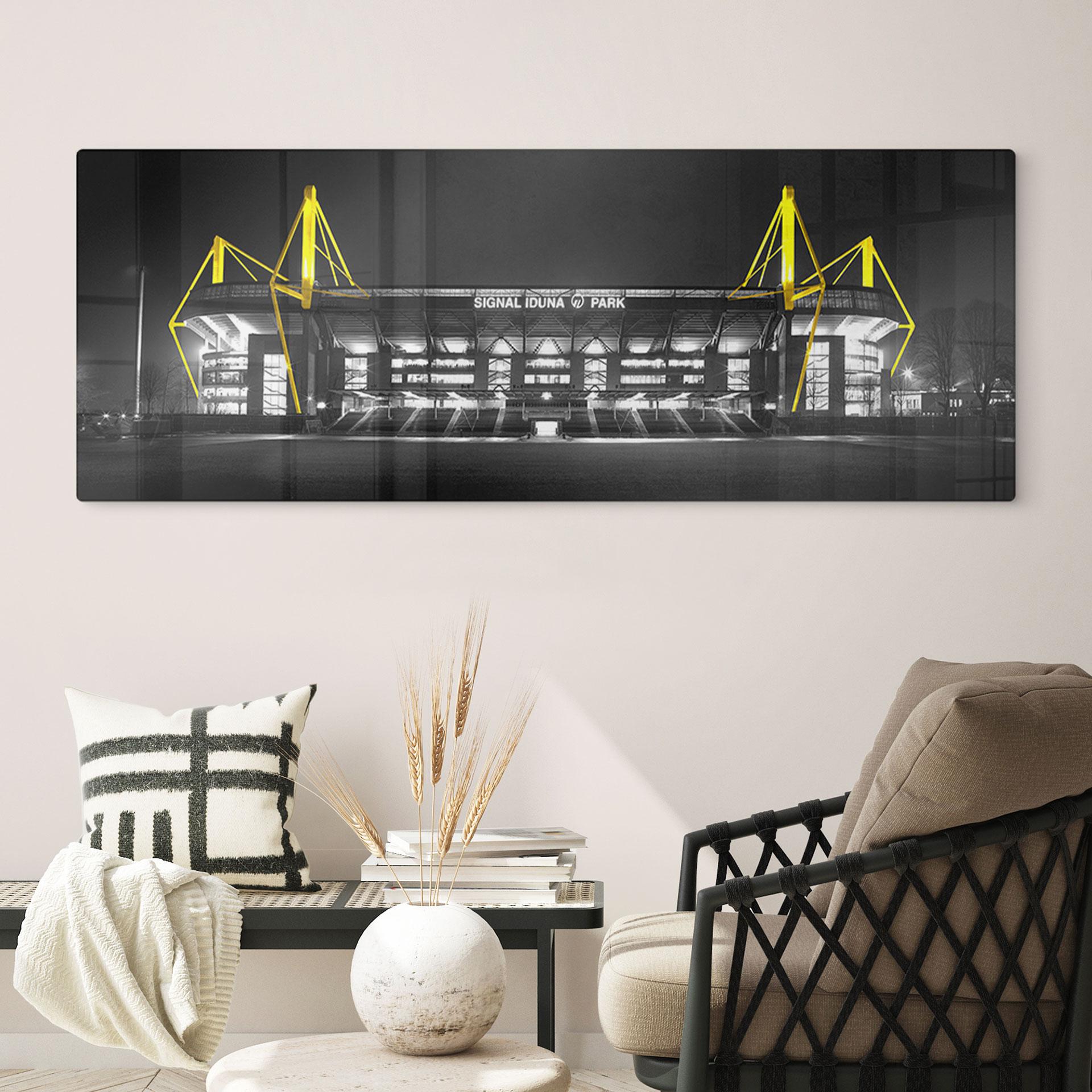 Glasbillede - stadion i Dortmund - grå