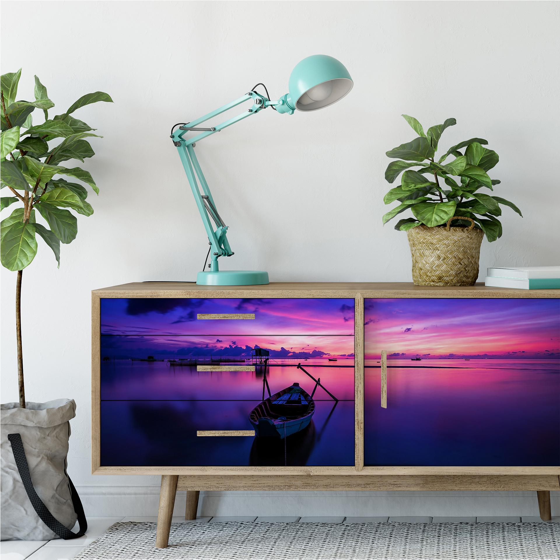 Muurprint Pink Sunrise - Panorama