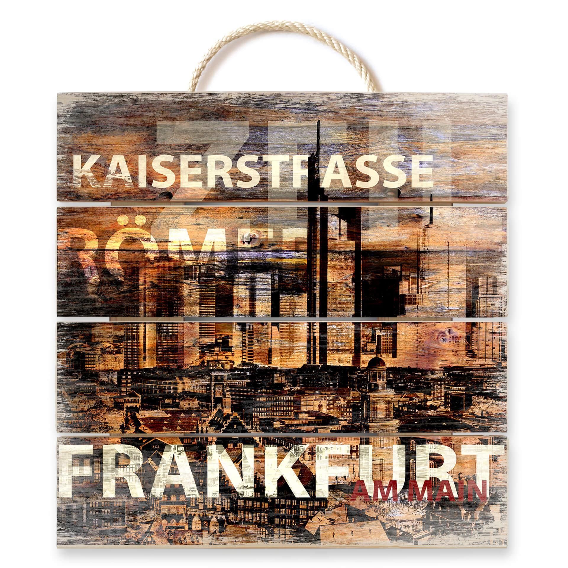 Cuadro de madera Paisaje de Frankfurt - 40x41,5 cm