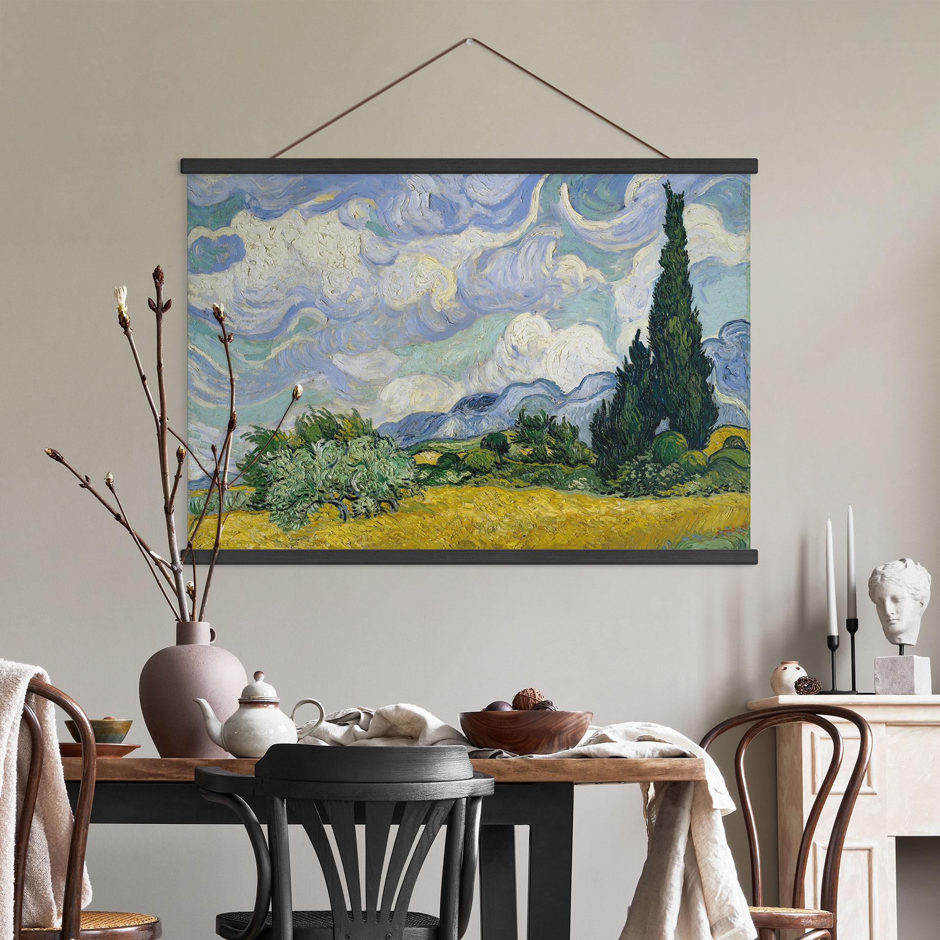 Obraz tkaniny a - Pole pszenicy z cyprysami - van Gogh