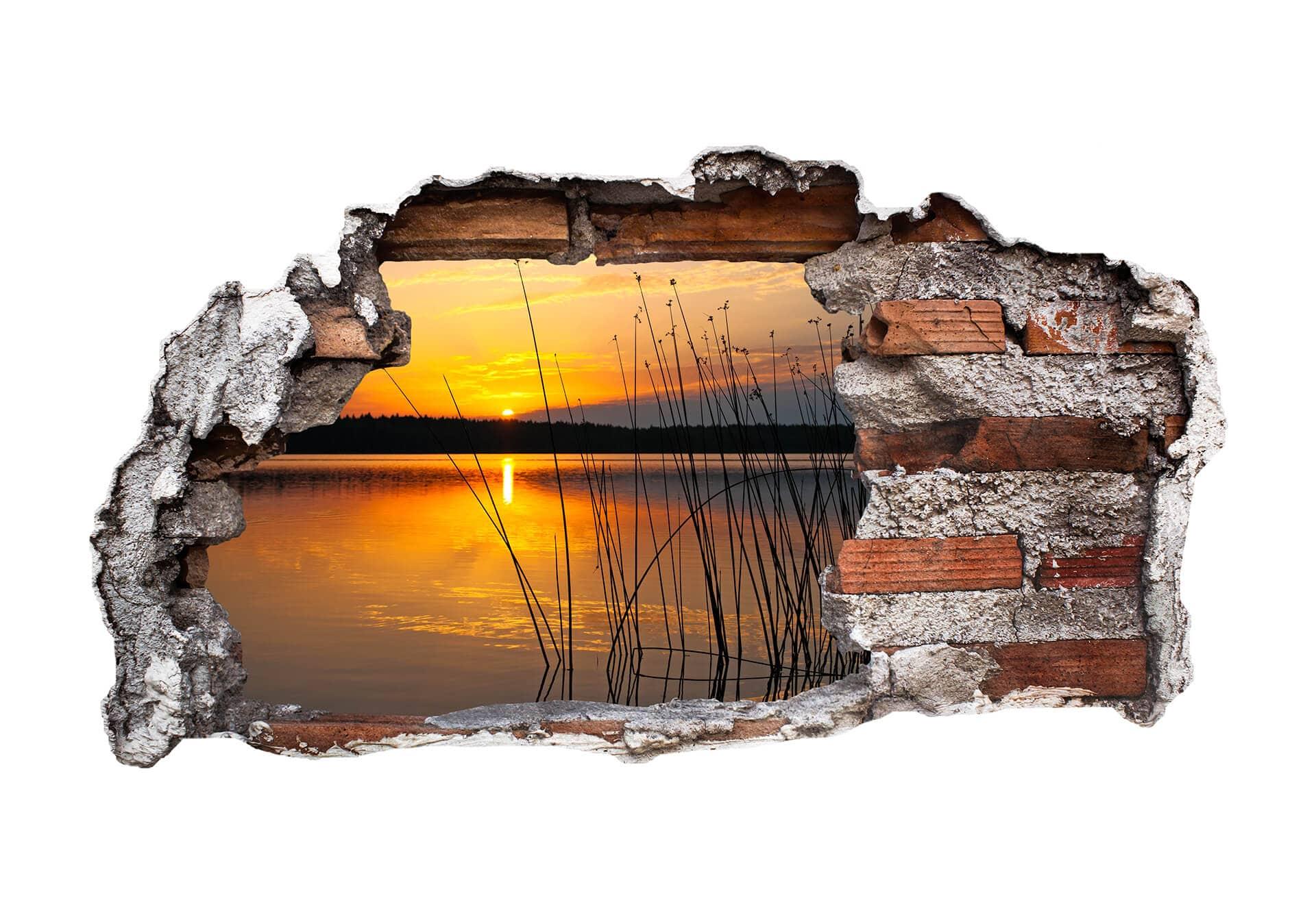 3D Muursticker Zonsondergang
