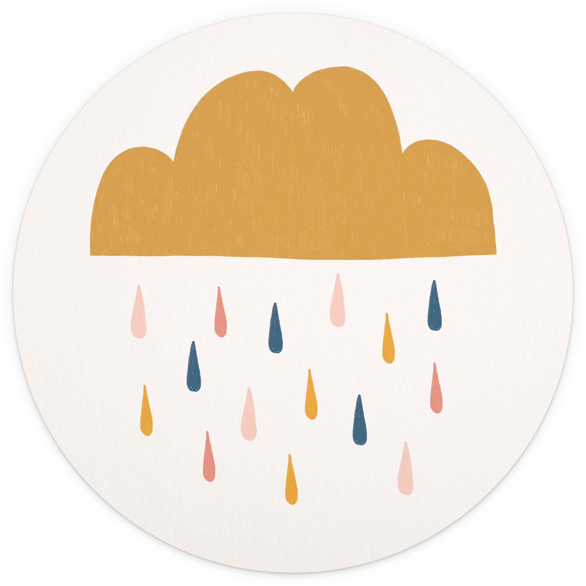 Behangcirkel Vrolijke regen in pastelkleuren - Menina Lisboa - vliesbehang/zelfklevend vliesbehang