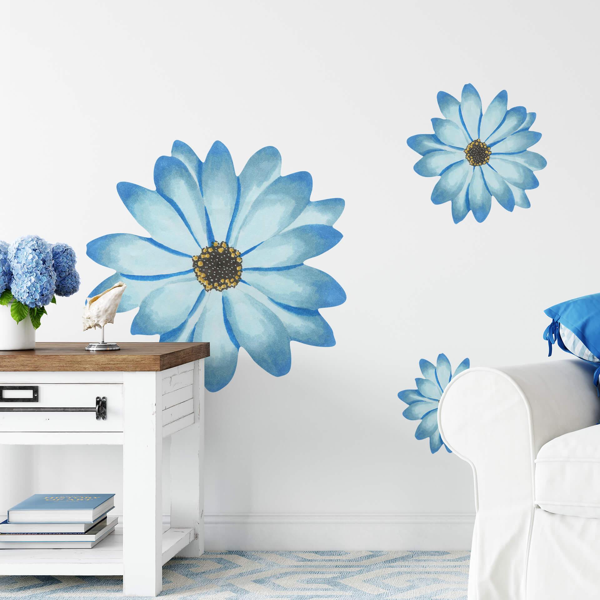 Muursticker Madeliefje Blauw