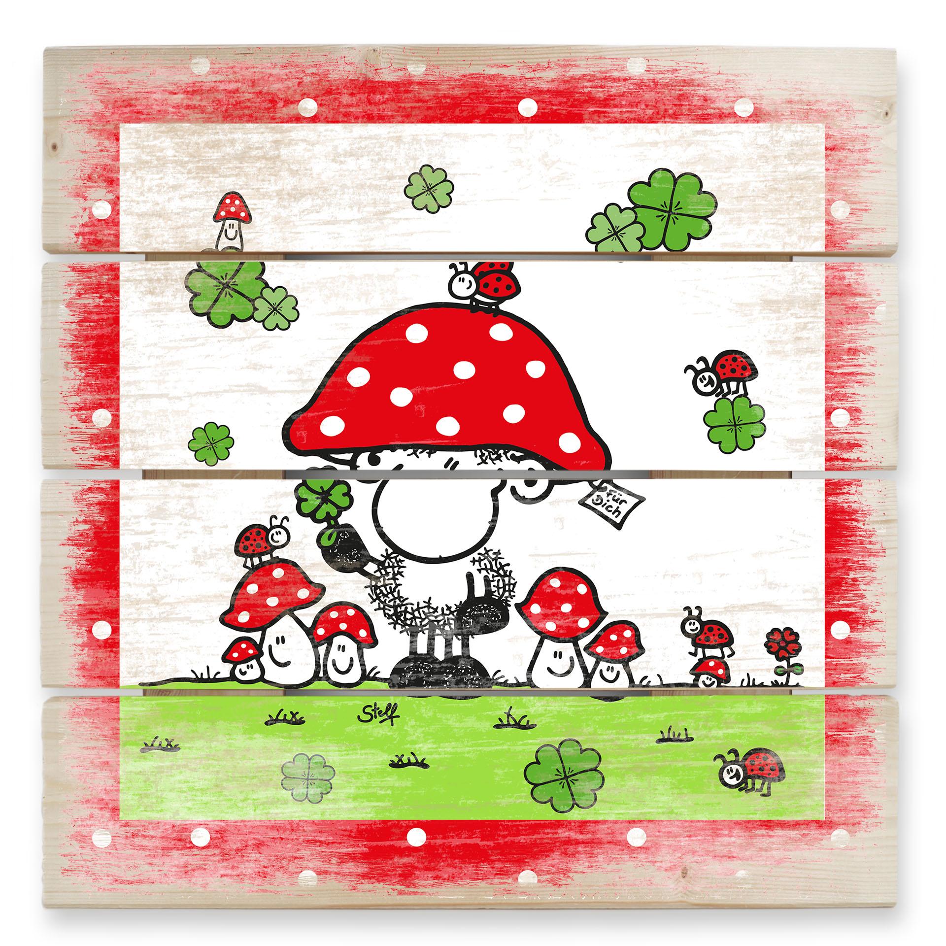Holzbild sheepworld Glücksbringer - 40x41,5 cm