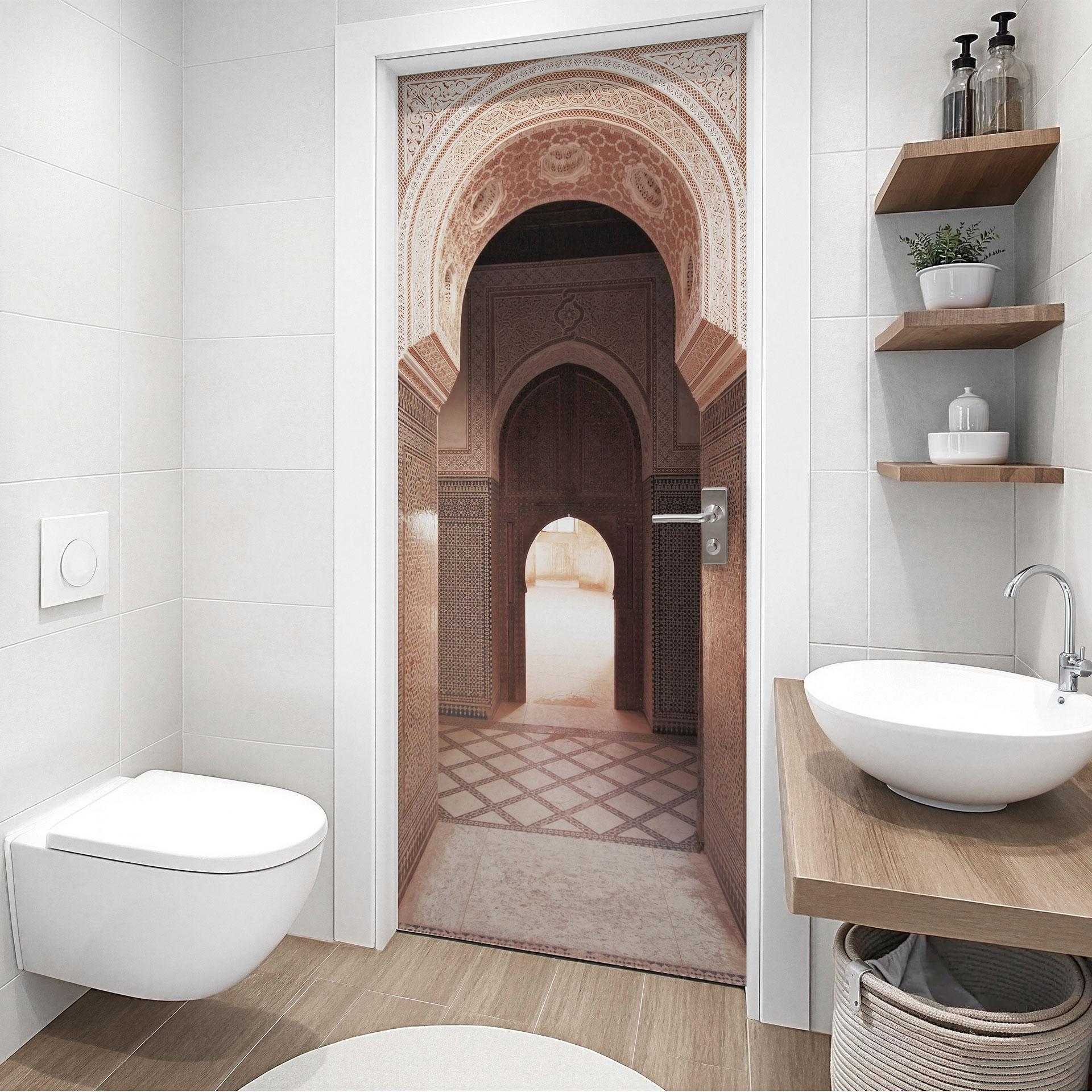 Lámina de puerta Puerta oriental con mosaicos - Sisi & Seb - Decoración autoadhesiva para puertas