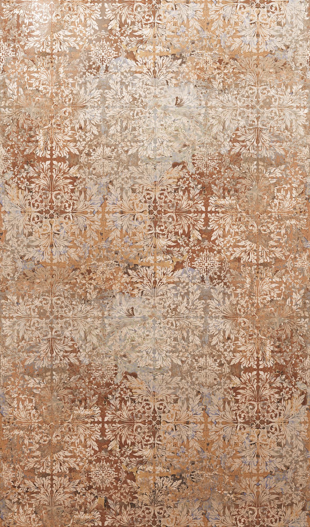 Vintage stijl behang Fotobehang beige, rood,Ornamental 2,70 x 1,59 m