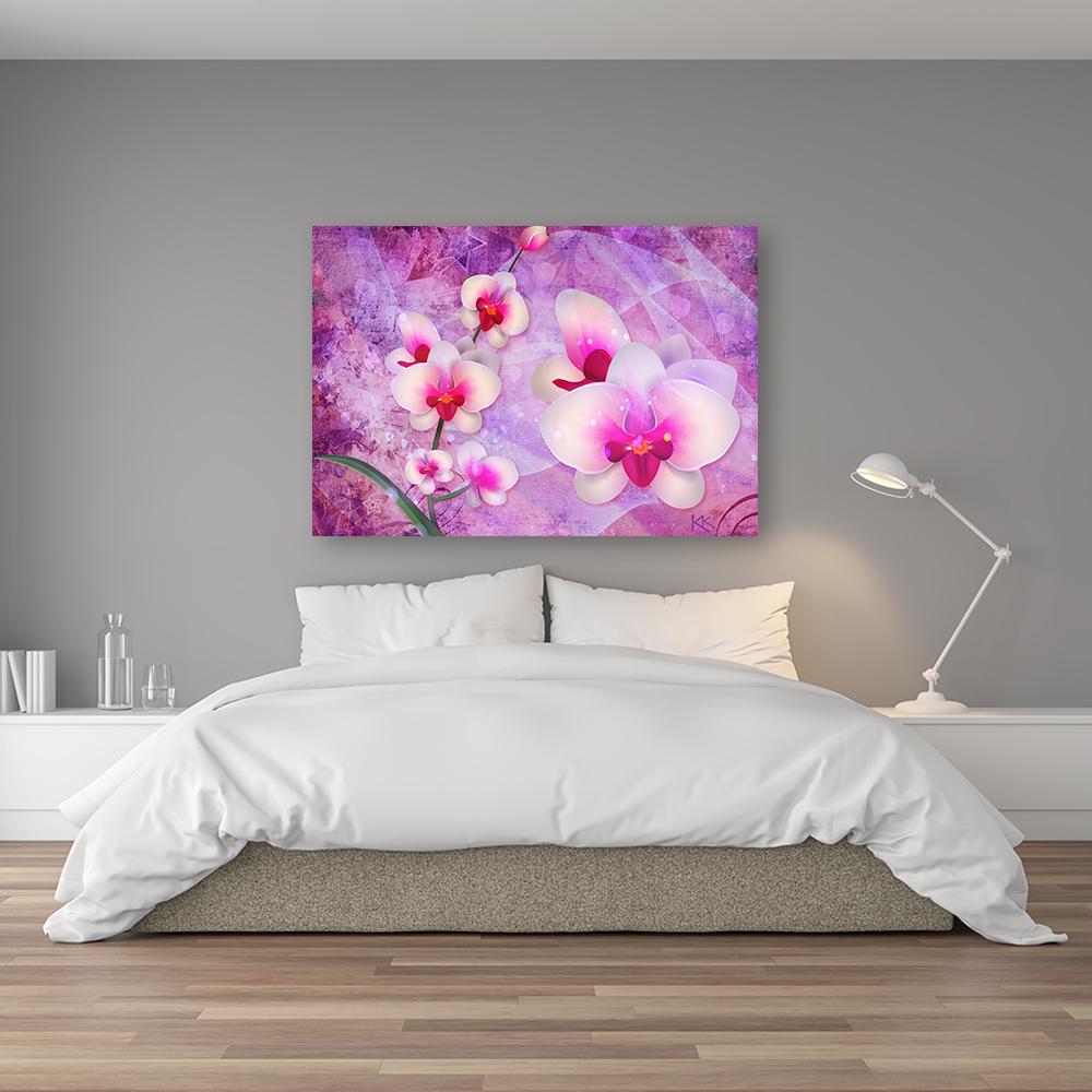 Canvasbillede, Abstraktion af orkidéblomster