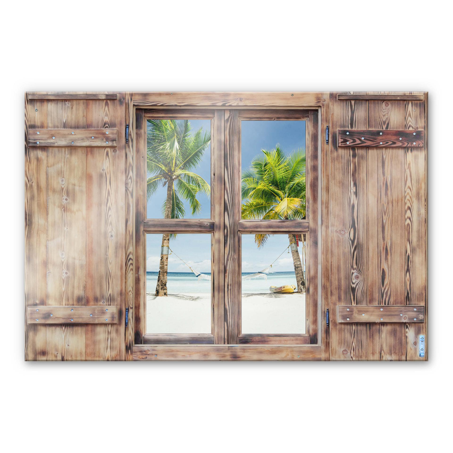 Glasschilderij Trompe L'oeil - Hangmat