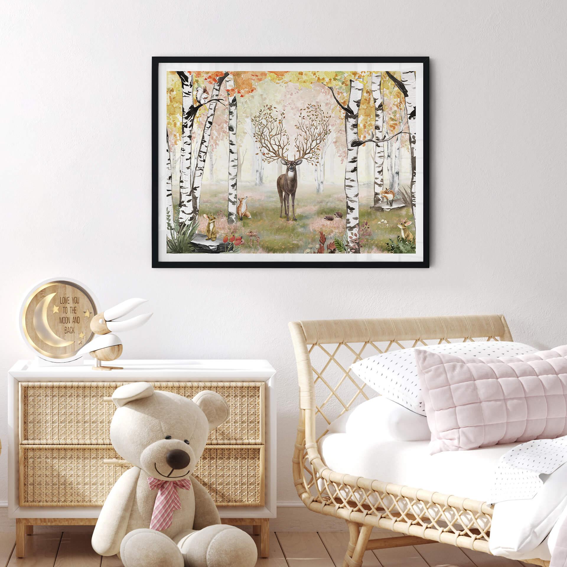 Poster Kikki Belle - Hirsch im Herbst