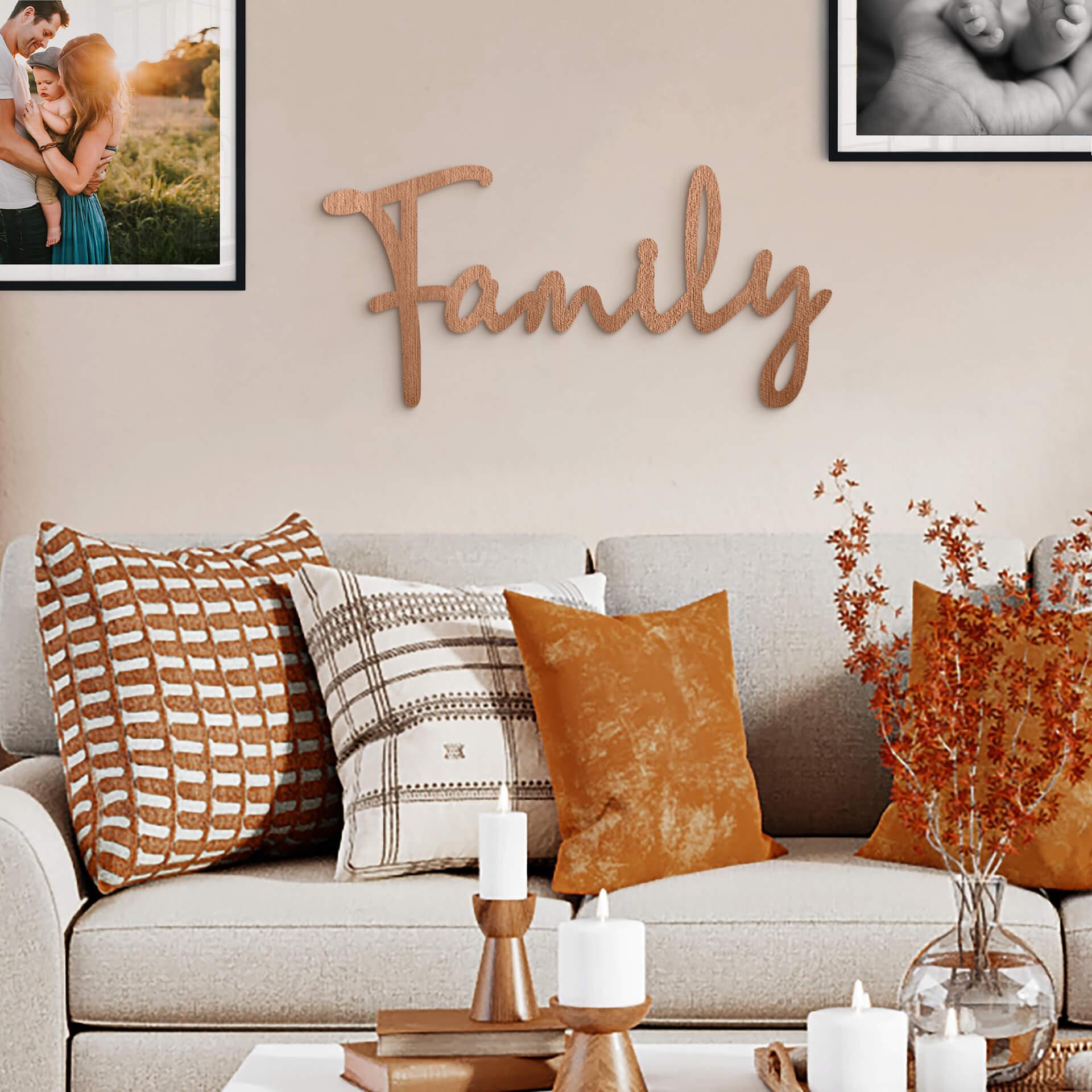 Décoration en bois placage acajou Family