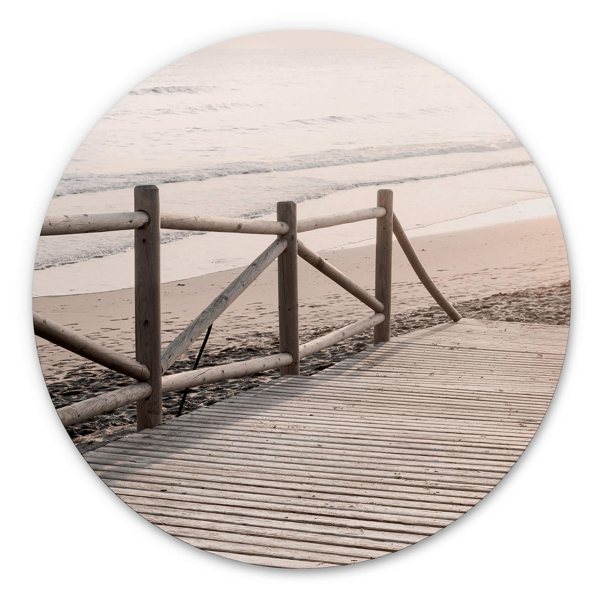 Tableau sur alu-Dibond rond 1X Studio - Chemin vers la plage