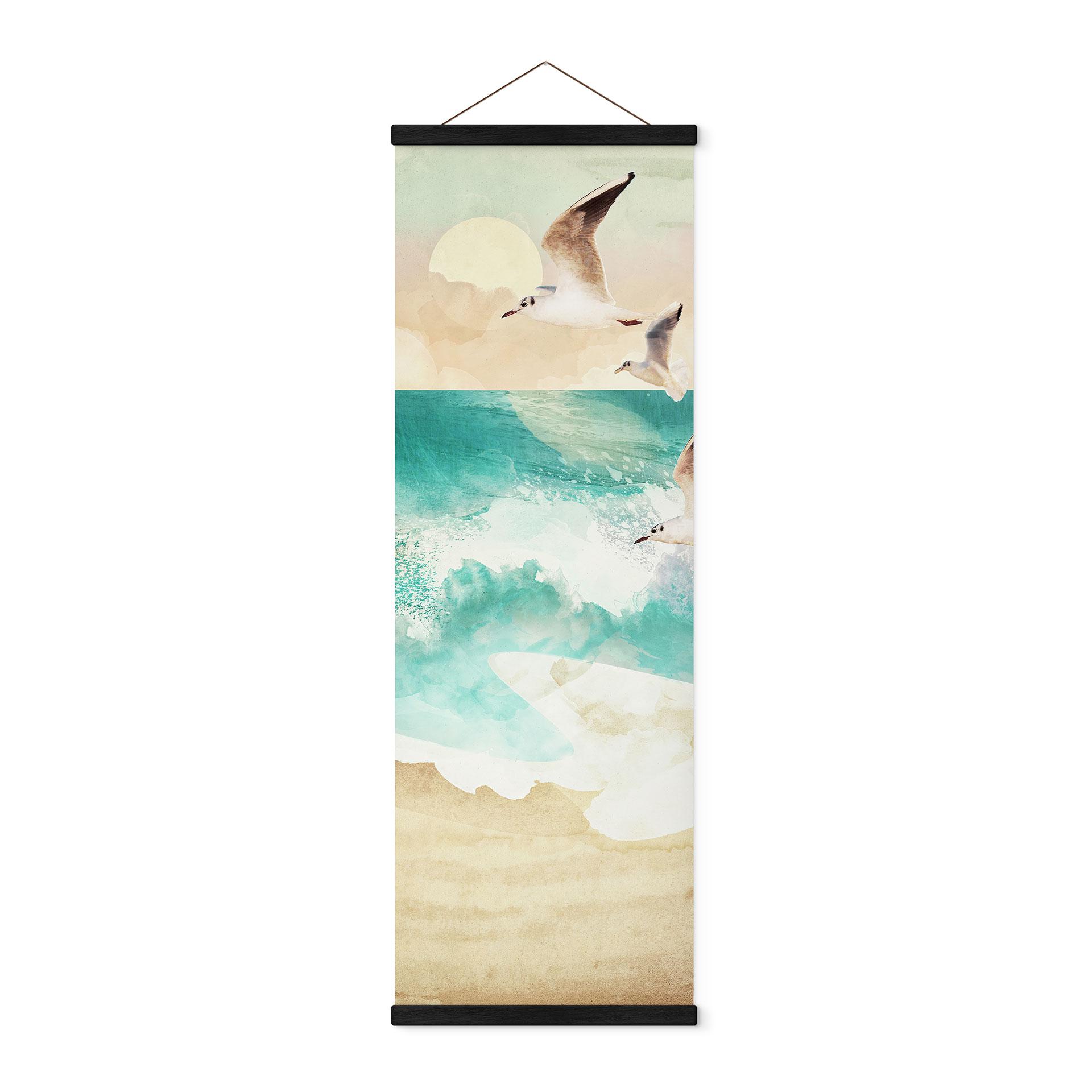 Tekstil plakat Måger på stranden - SpaceFrog Designs