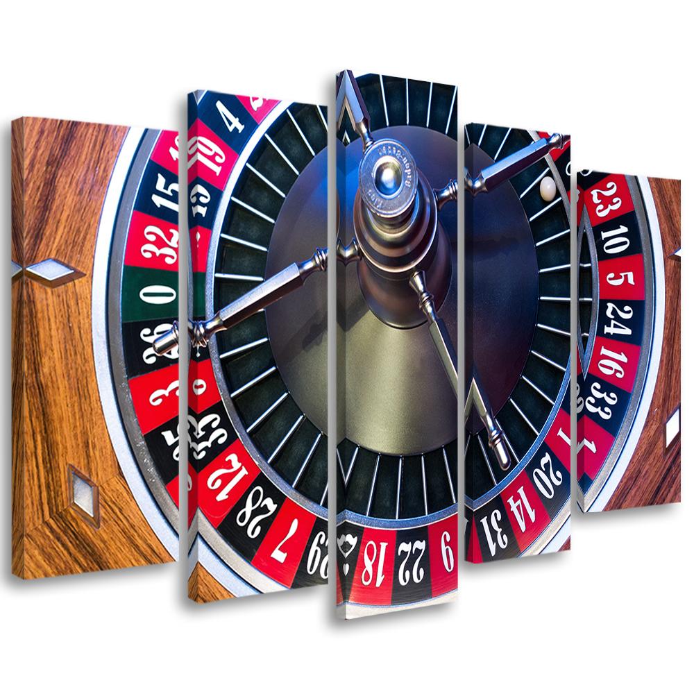 5 stykke lærredstryk, Roulette Poker Gambling