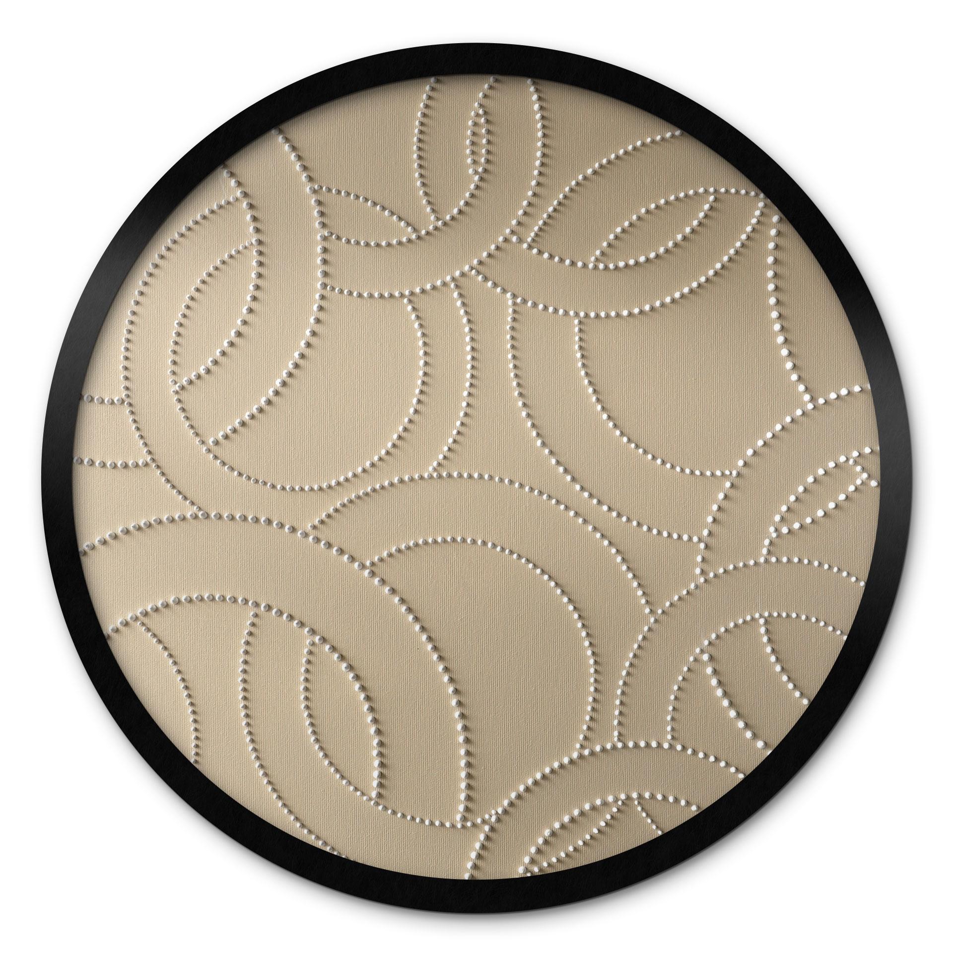 Plakat Abstrakte ringe beige - Grande - Rund