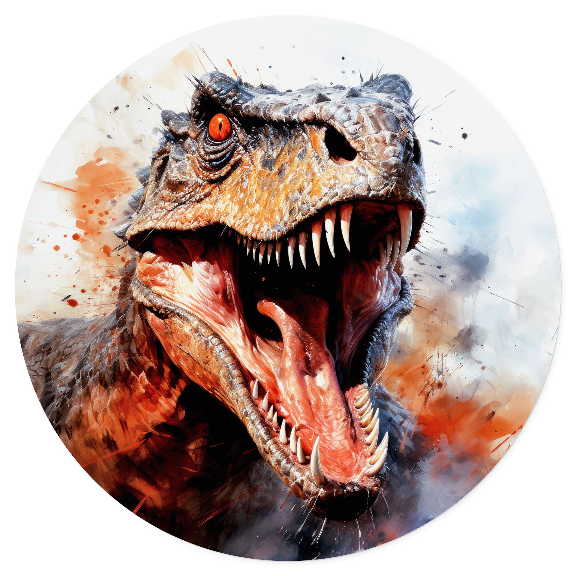 Dinosaur Wallsticker T-Rex: Det vilde ansigt fra forhistorisk tid - Jaszke - Round